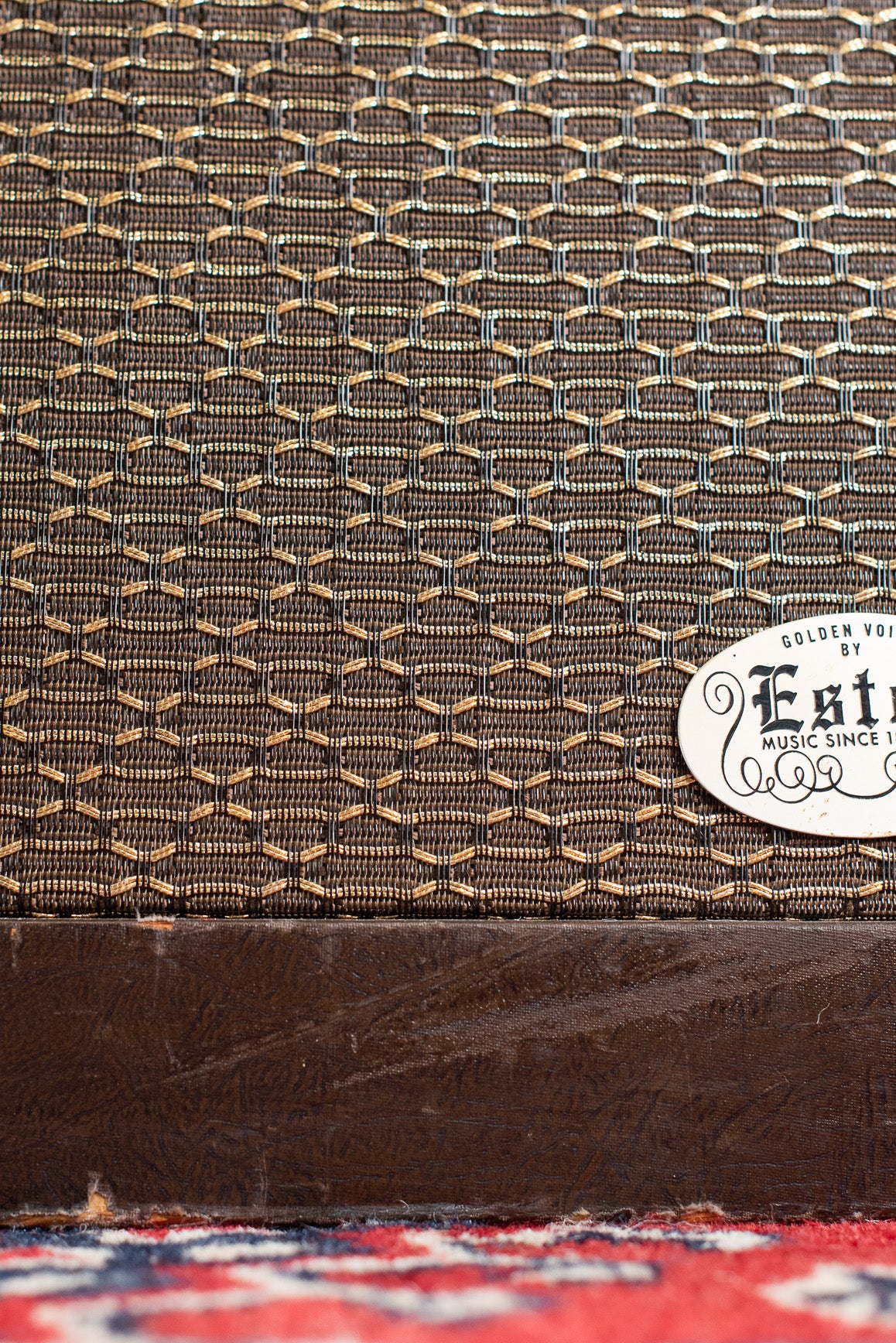 Estey badge, Vintage Magnatone Americana Custom 262B guitar amplifier