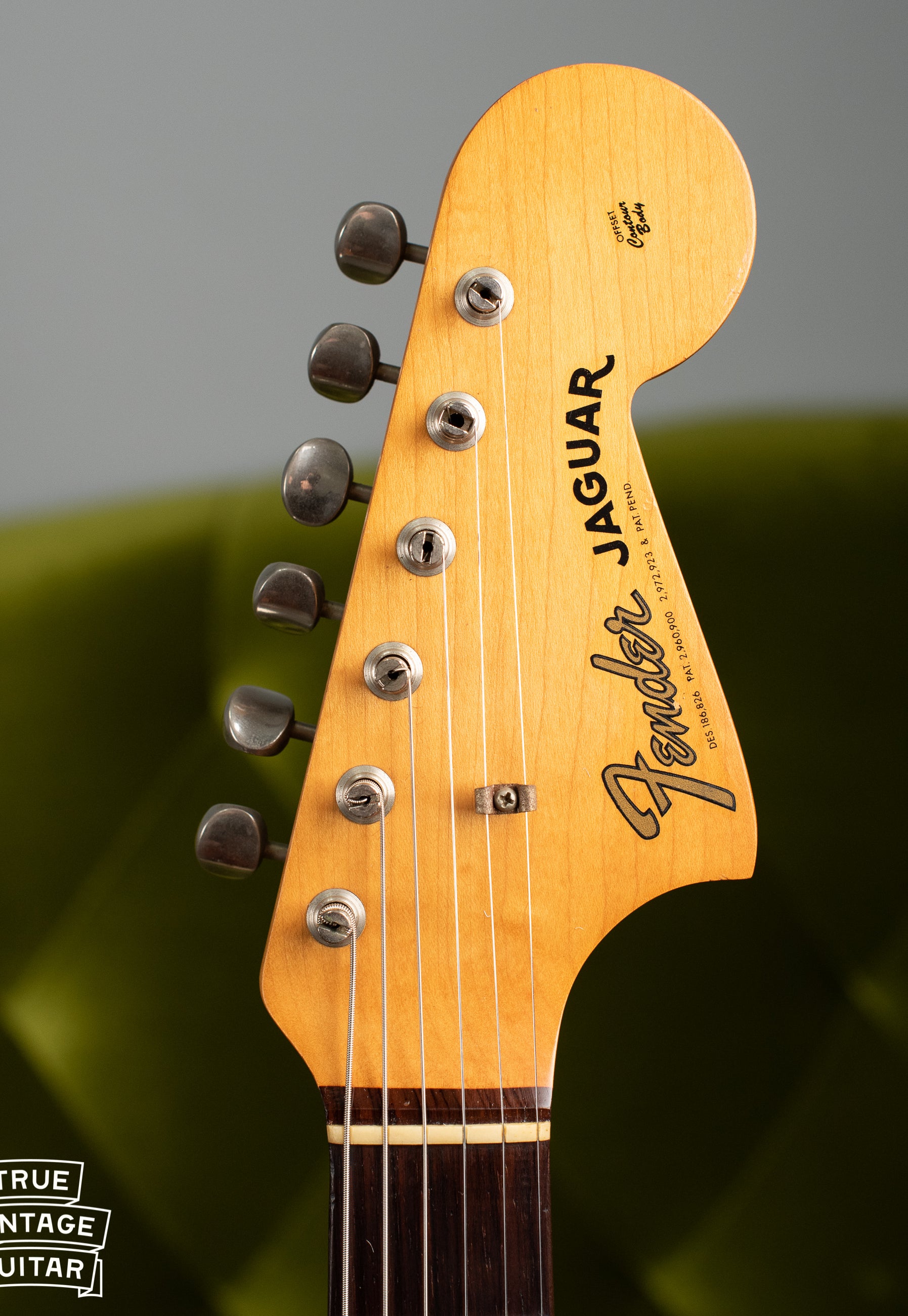 Headstock, Vintage 1963 Fender Jaguar Sunburst