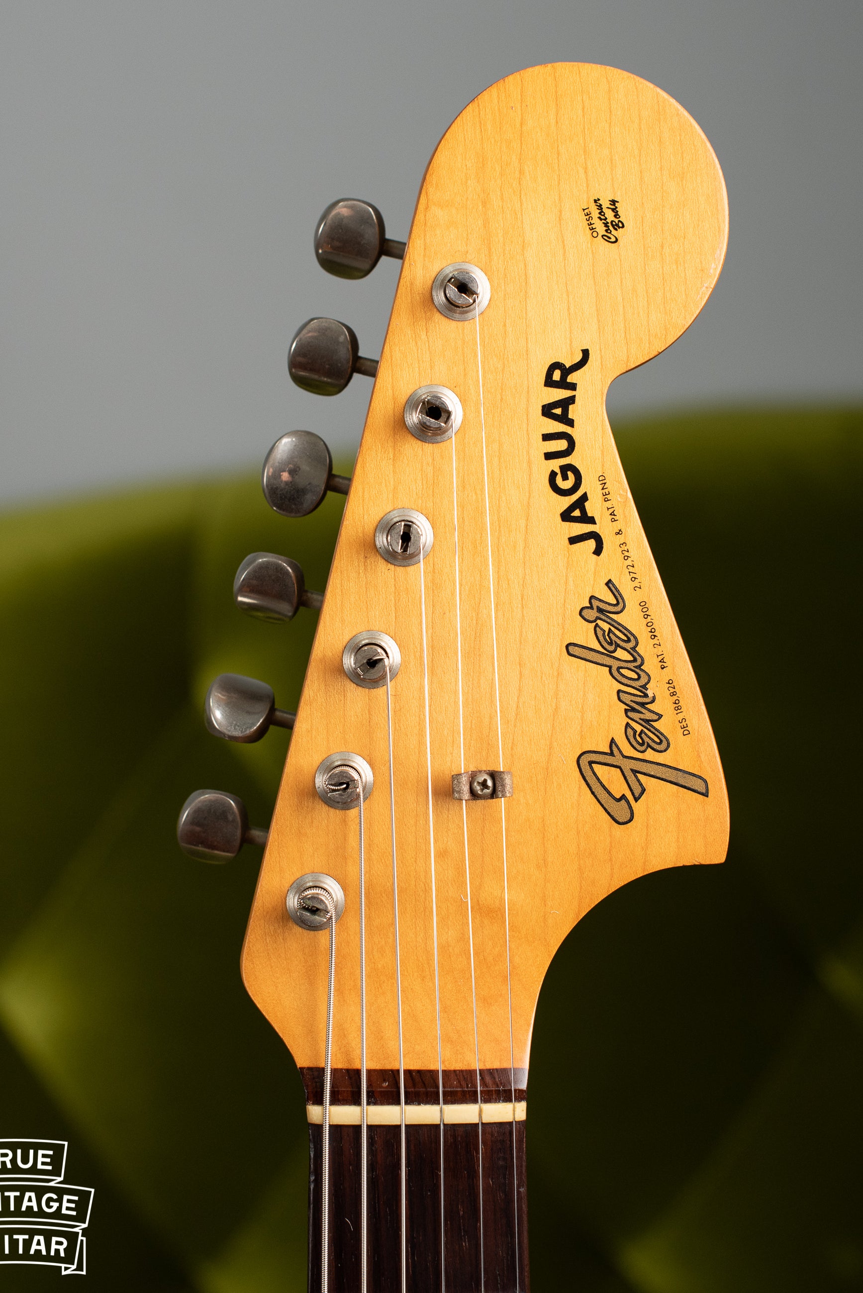 Headstock, Vintage 1963 Fender Jaguar Sunburst