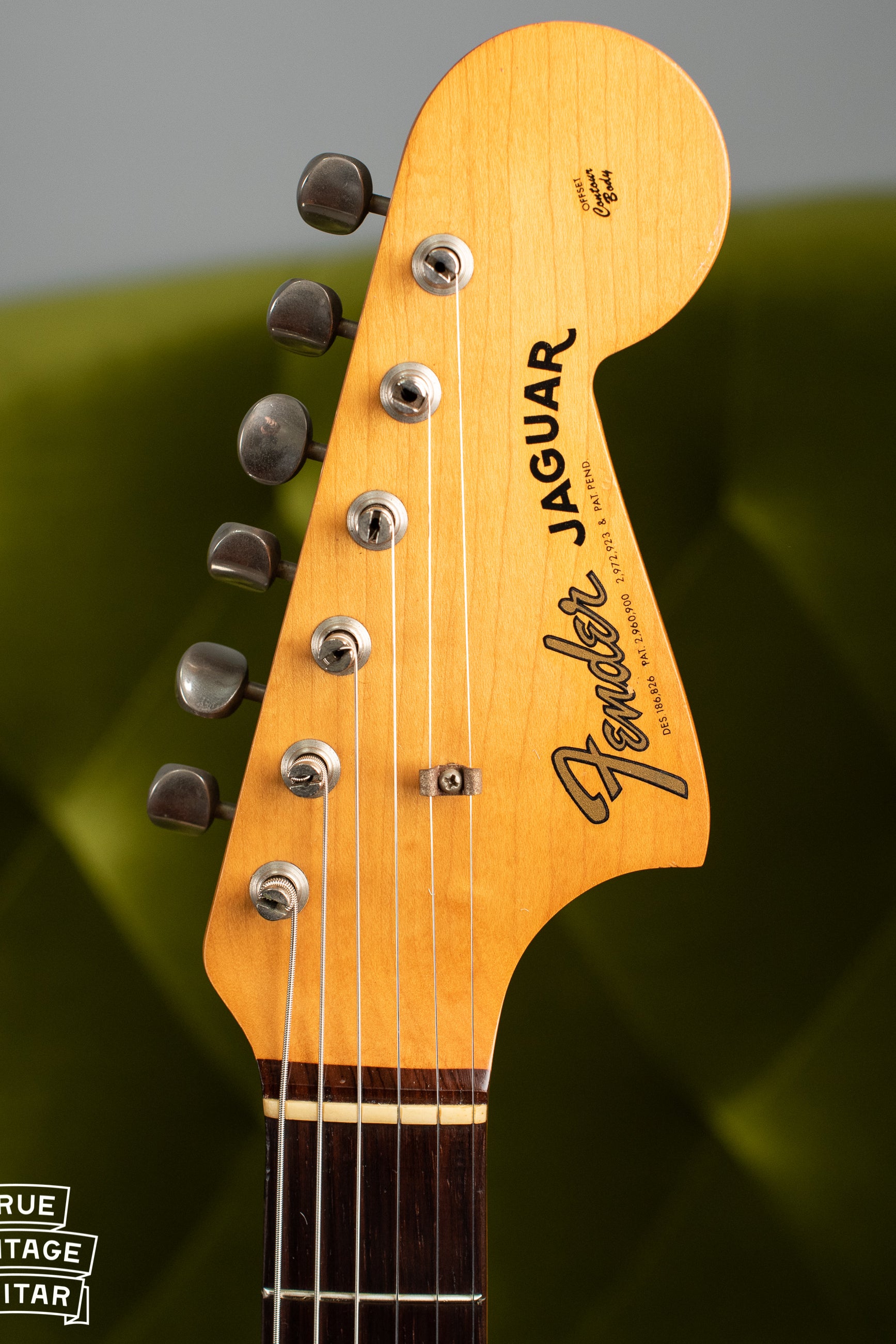 Headstock, neck, Vintage 1963 Fender Jaguar Sunburst