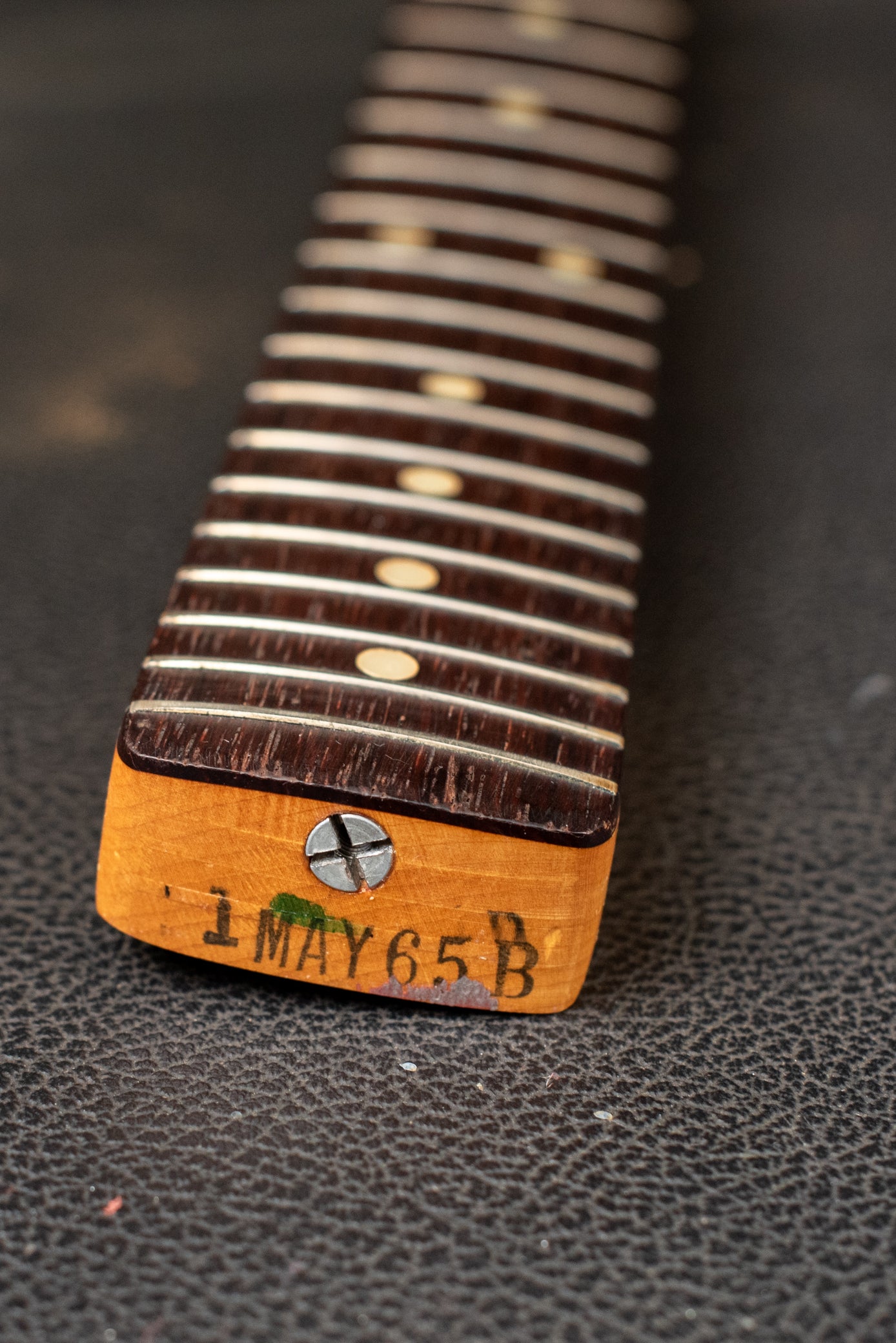 Fender neck heel date stamp "1MAY65B"