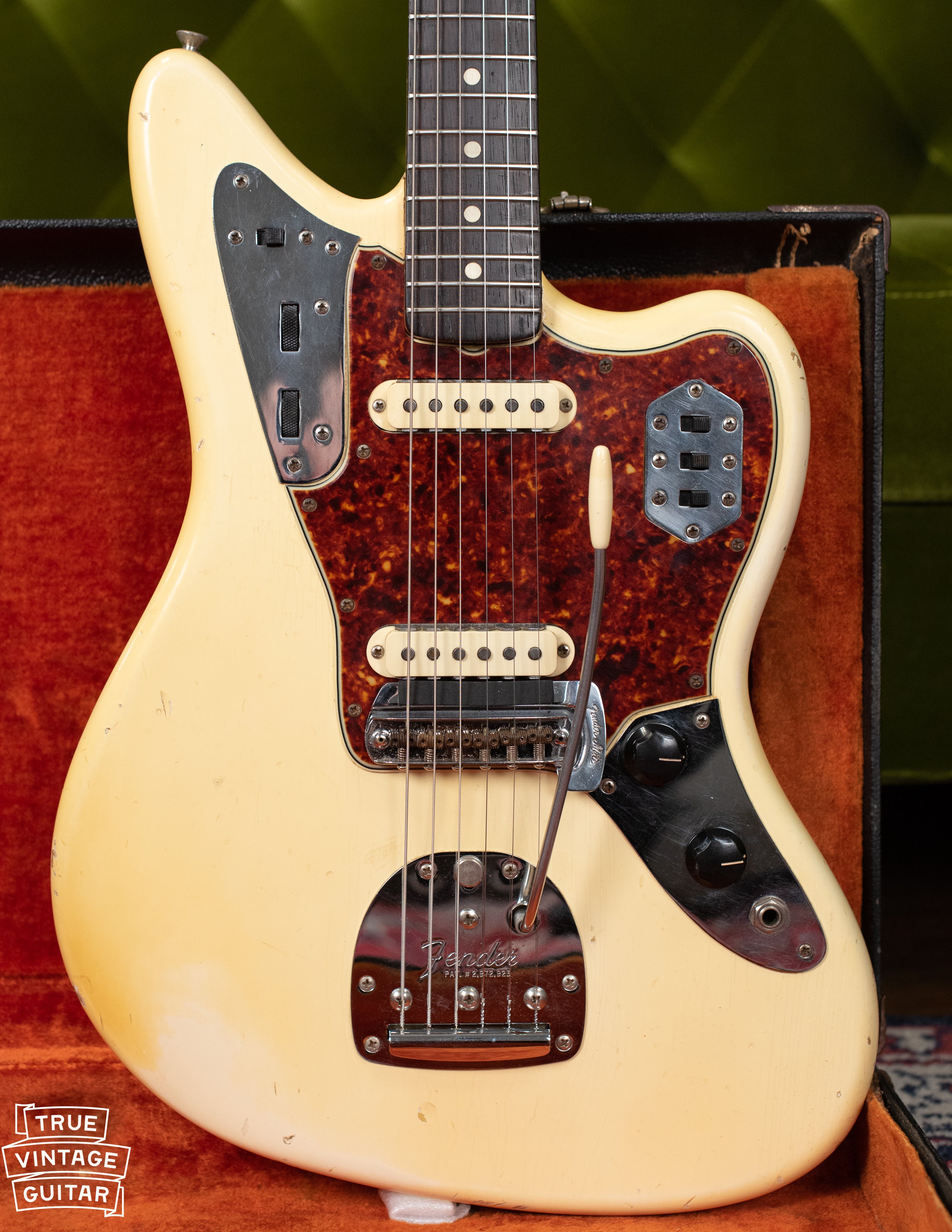 1965 Fender Jaguar Olympic White vintage guitar