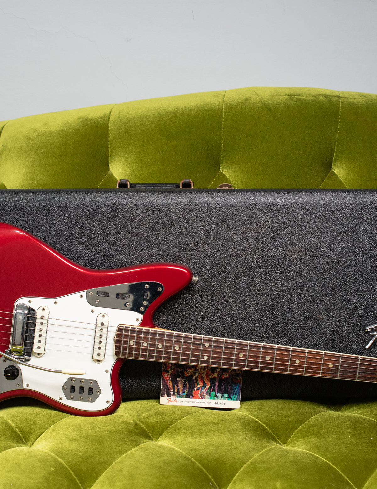 Vintage Fender Jaguar electric guitar red