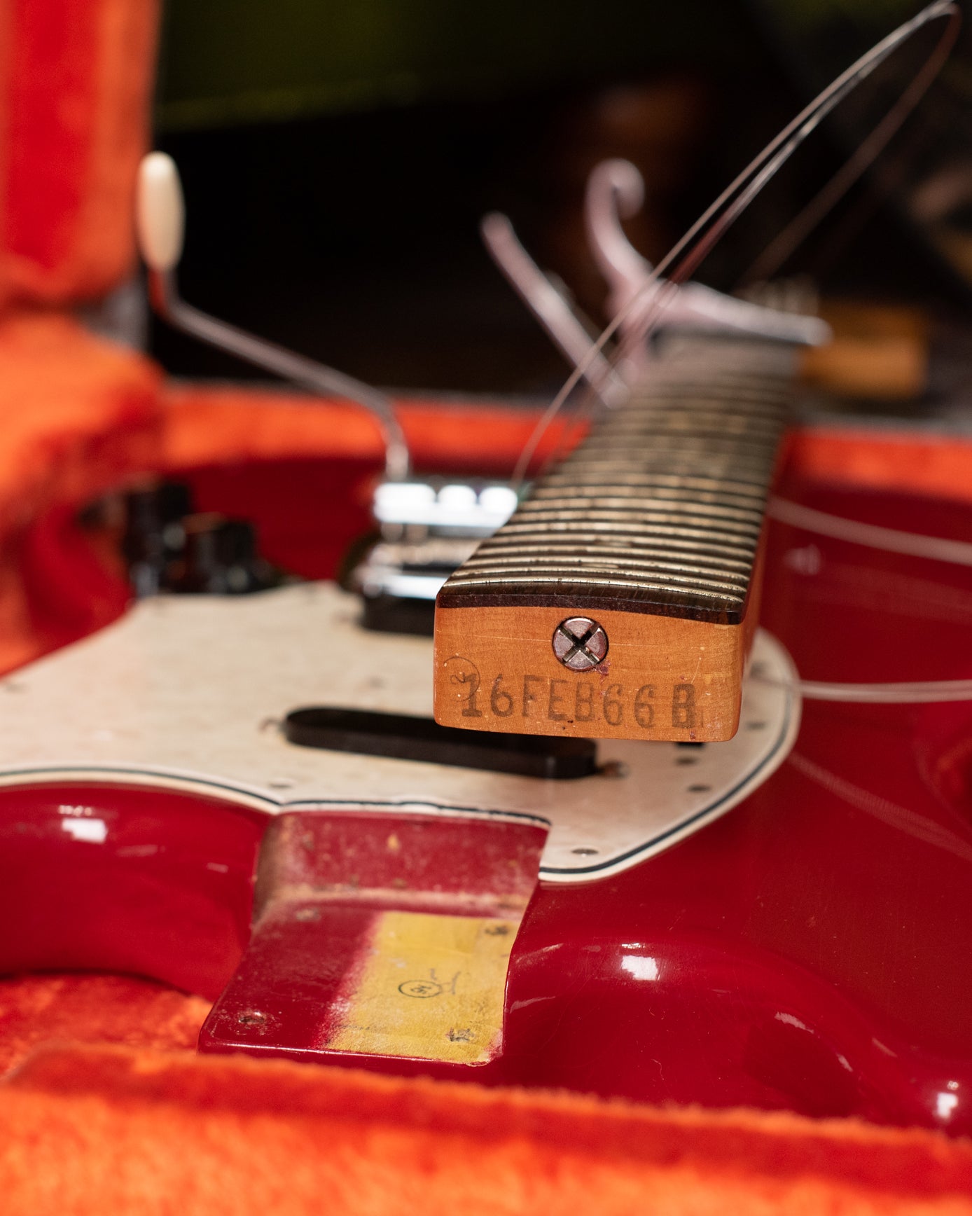 Fender Neck Heel Date Stamp "16FEB66B"