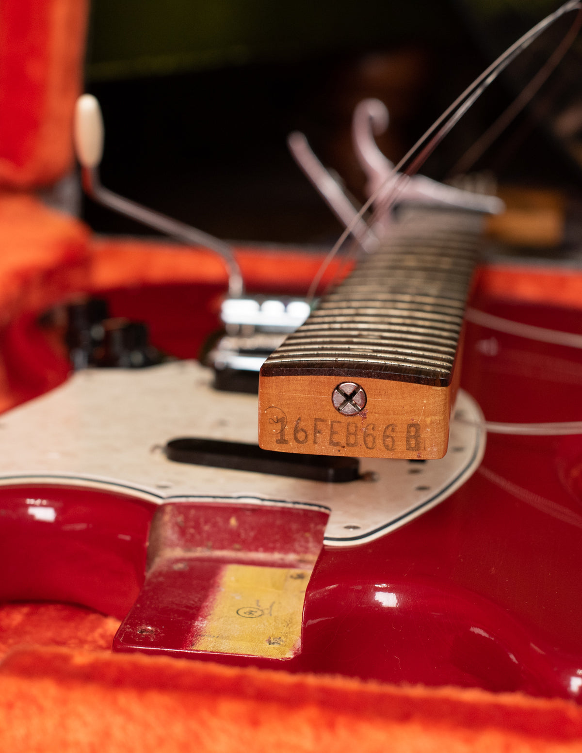 Fender Neck Heel Date Stamp "16FEB66B"