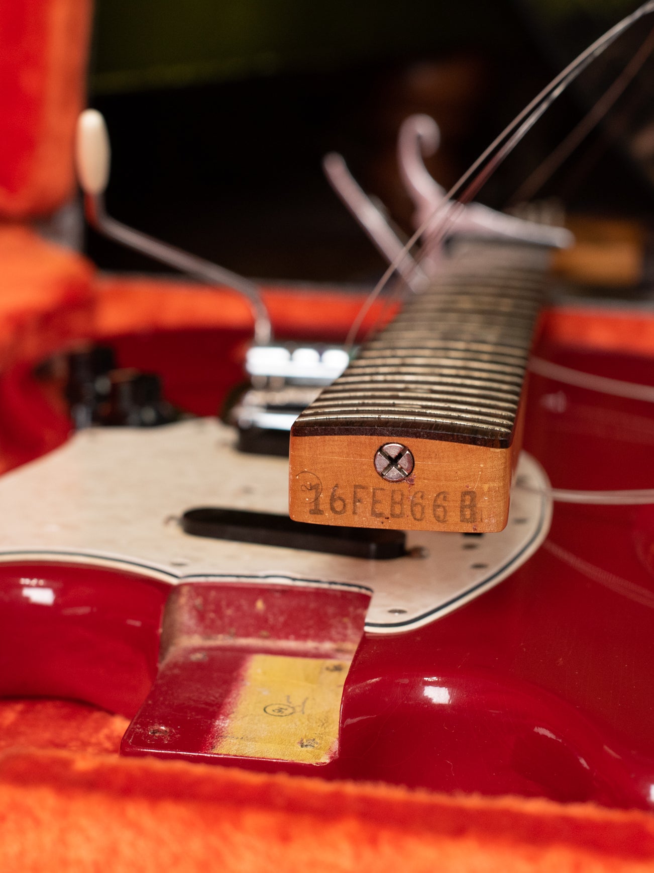 Fender Neck Heel Date Stamp "16FEB66B"