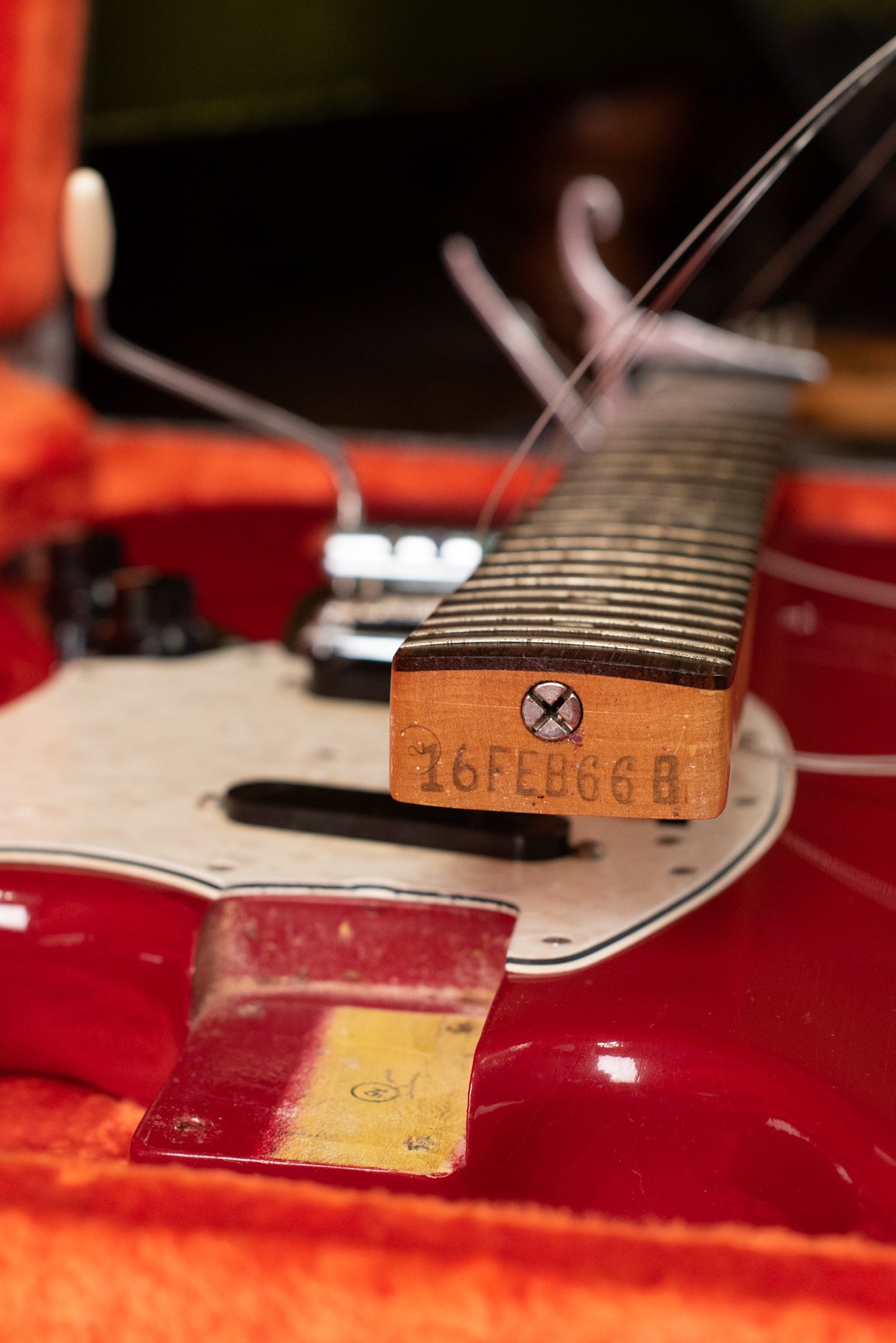 Fender Neck Heel Date Stamp "16FEB66B"