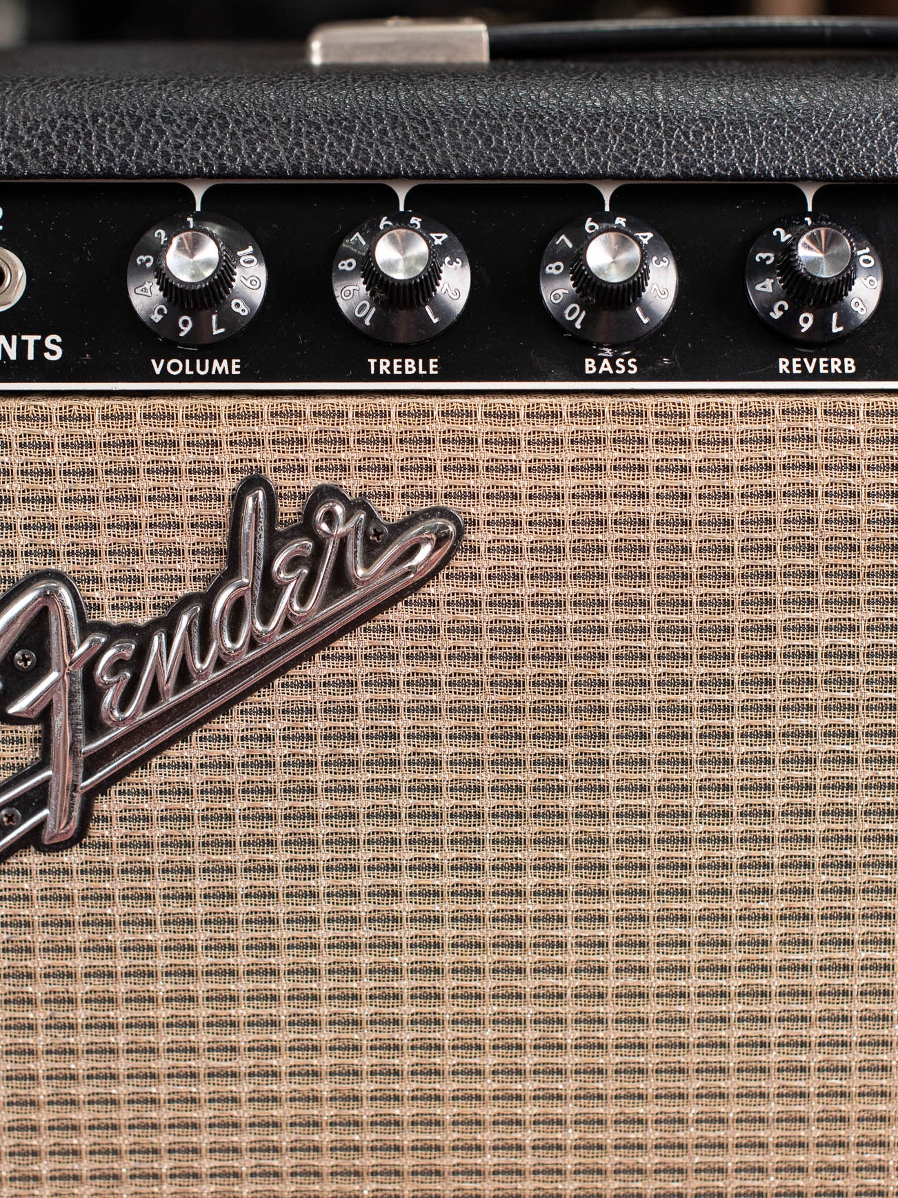 Raised metal Fender amp logo 1966