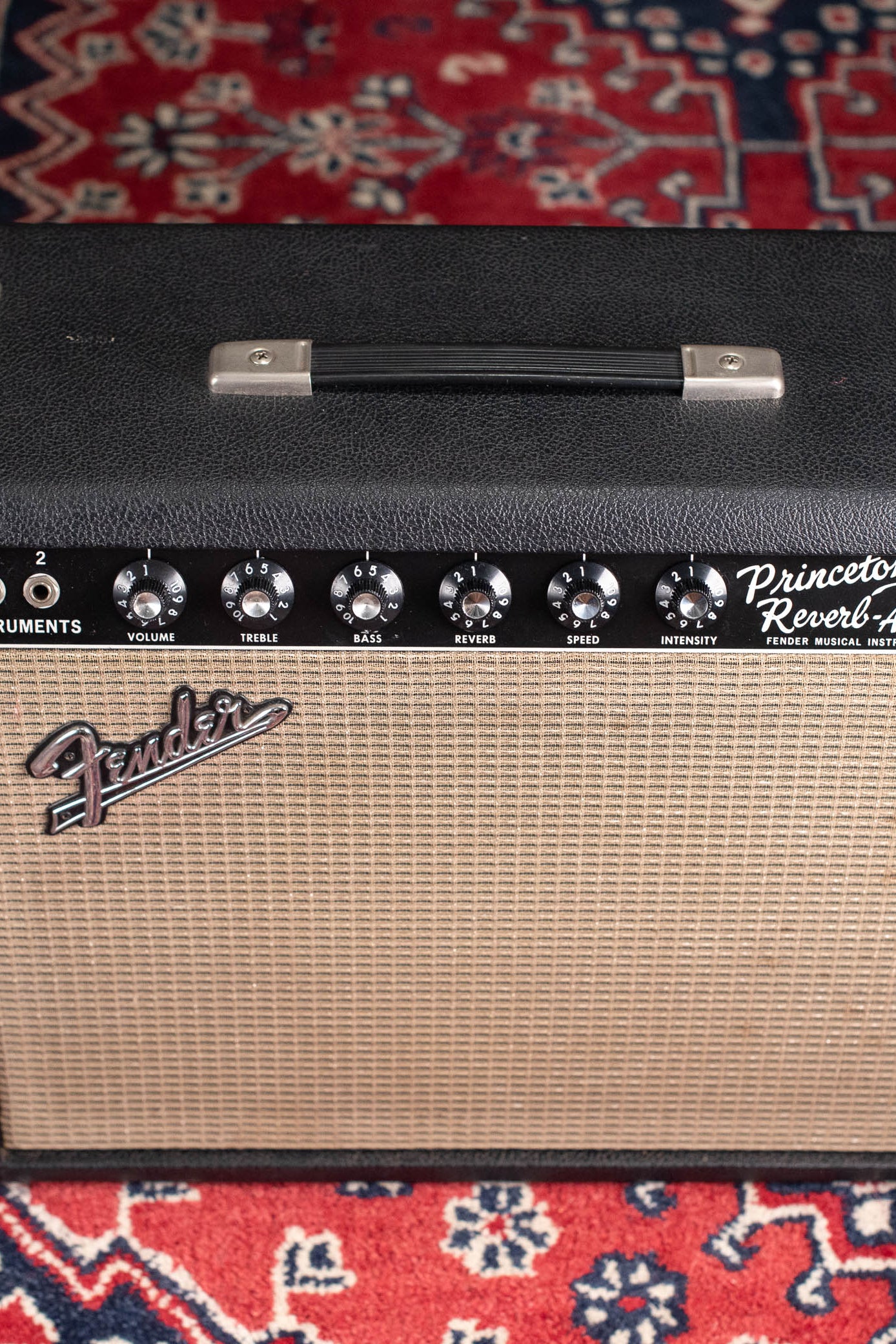 Vintage black faceplate Fender Princeton Reverb amp