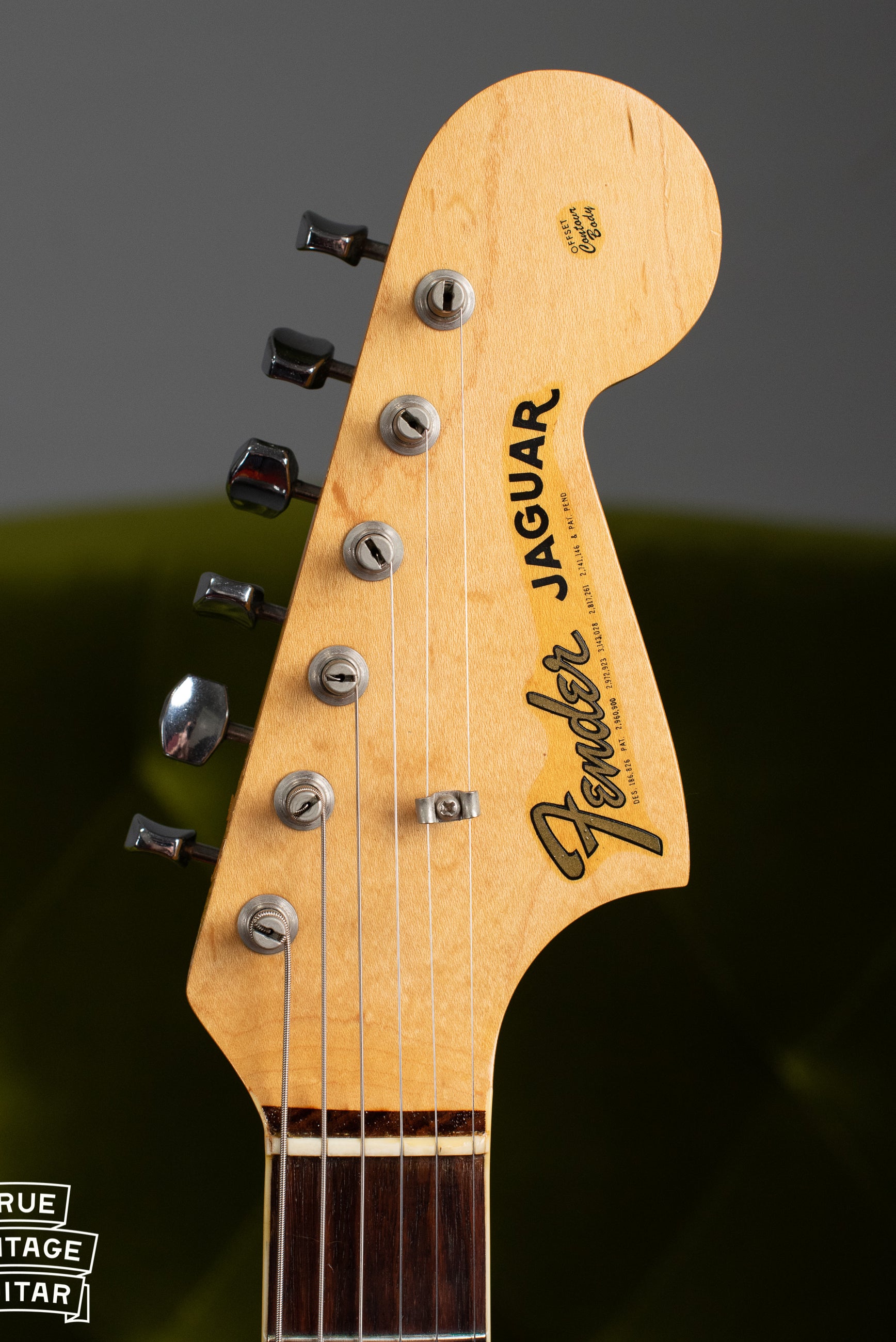 vintage 1966 Fender Jaguar headstock