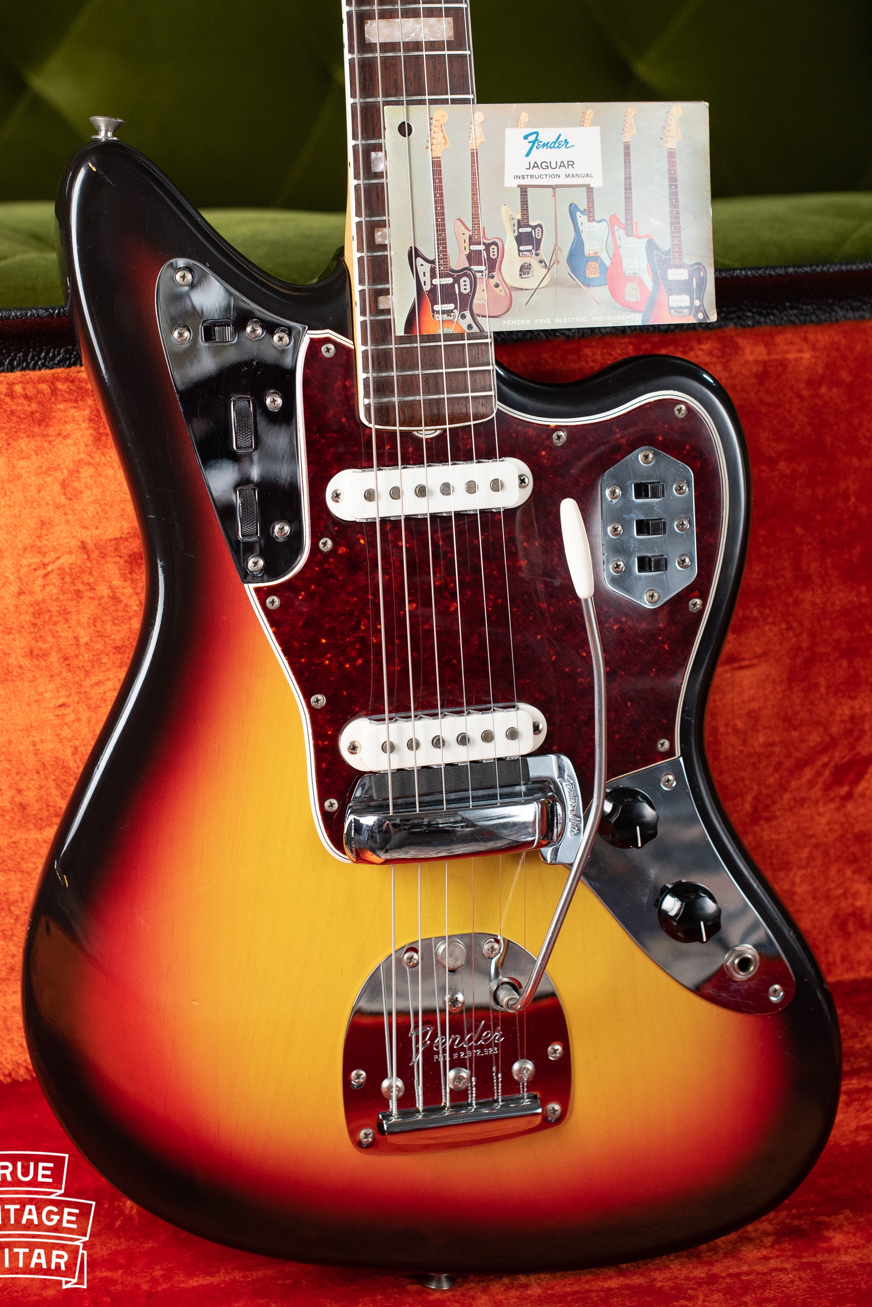 Original tag, instruction manual, Vintage 1966 Fender Jaguar Sunburst