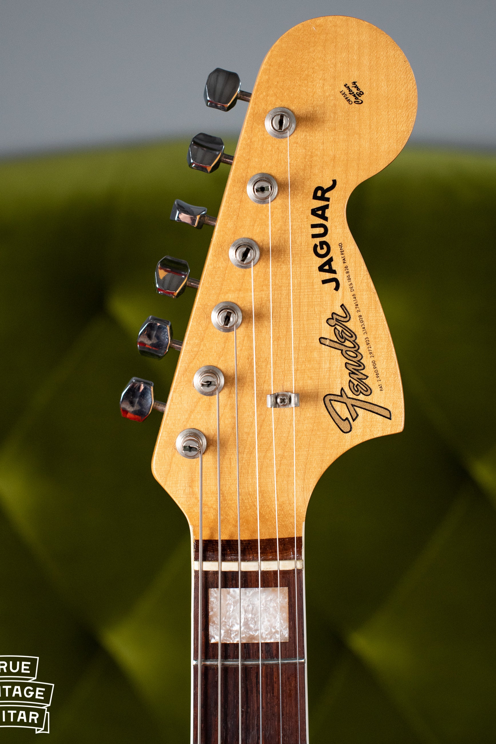 Headstock, Vintage 1966 Fender Jaguar Sunburst