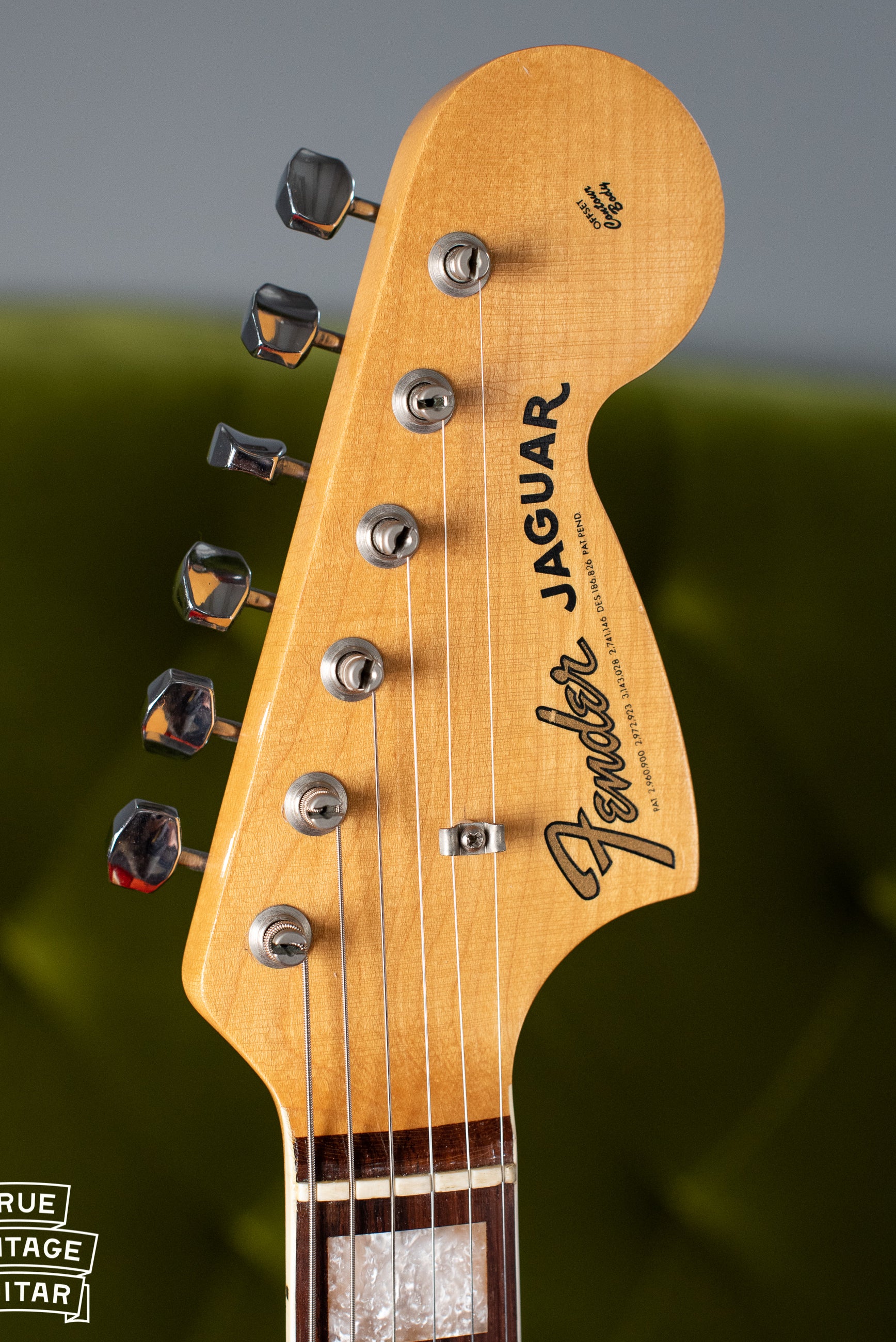 Headstock, Vintage 1966 Fender Jaguar Sunburst