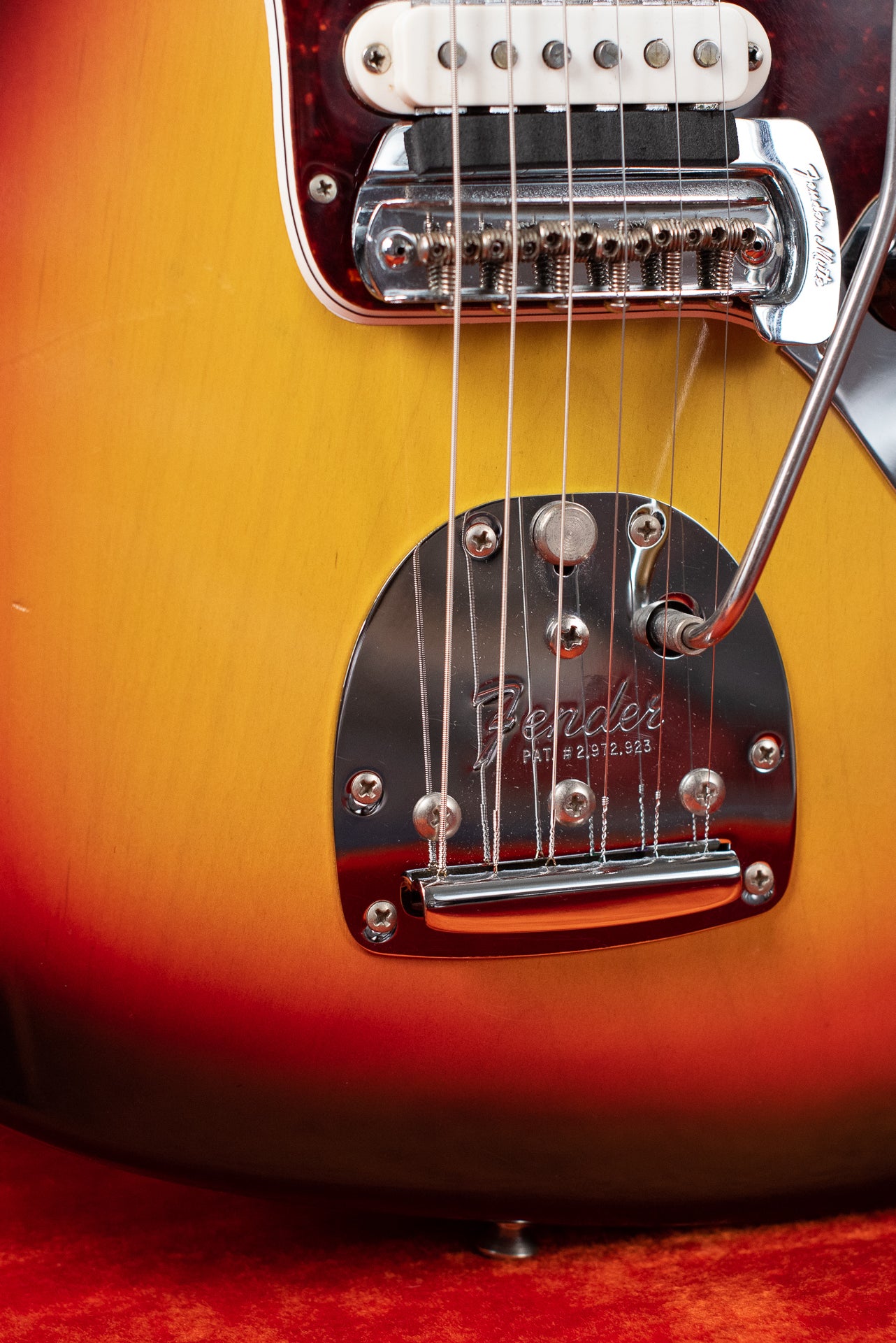Tremolo tailpiece, Vintage 1966 Fender Jaguar Sunburst
