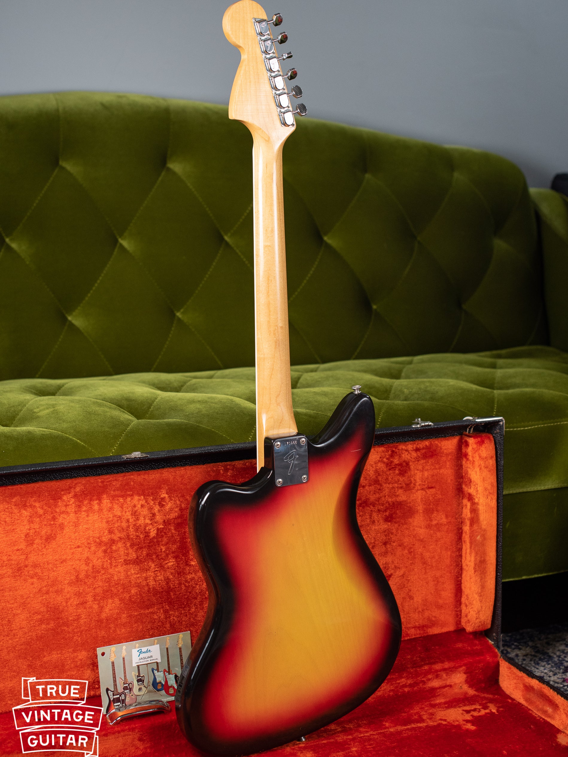 back of body, Vintage 1966 Fender Jaguar Sunburst