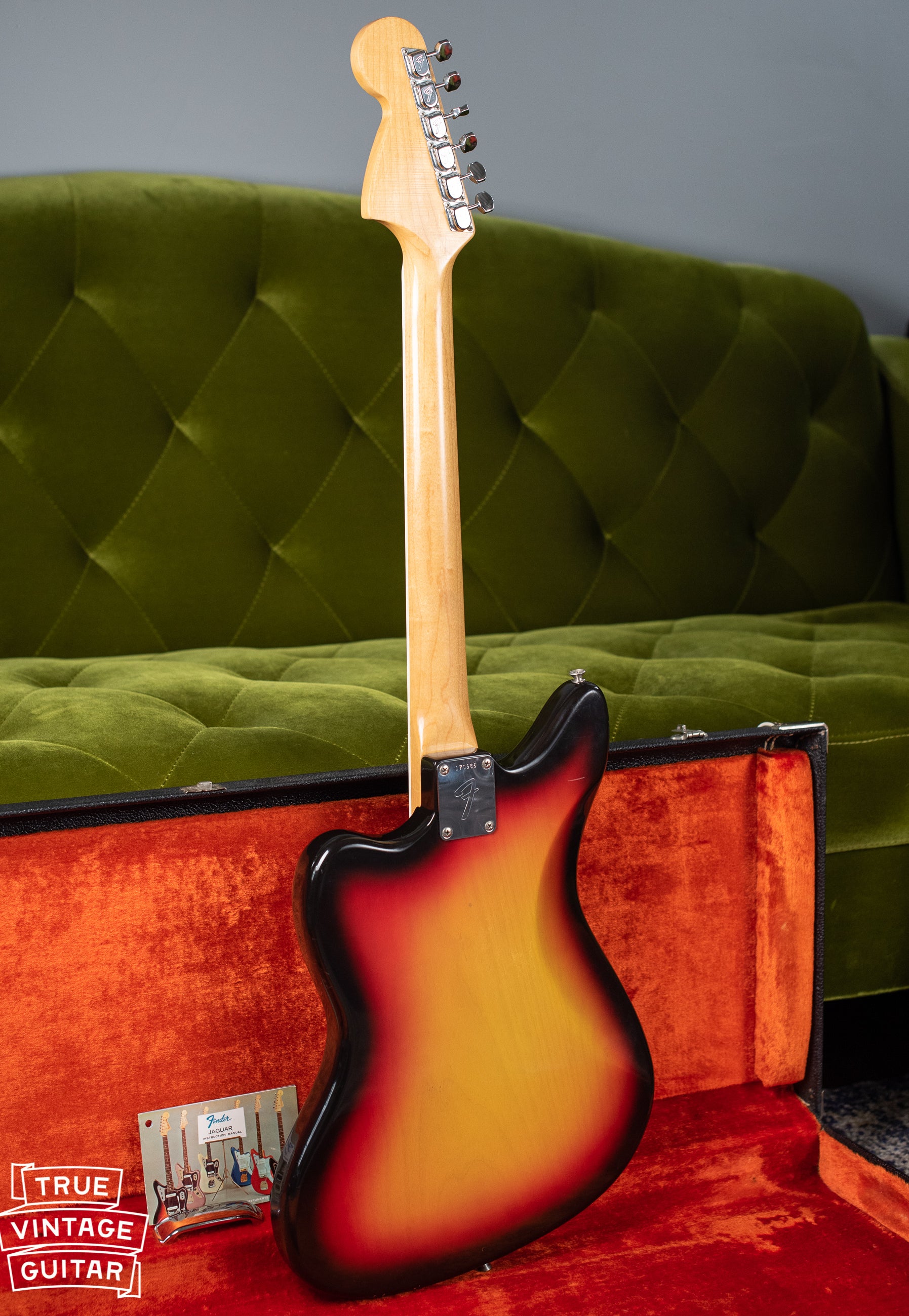 back of body, Vintage 1966 Fender Jaguar Sunburst