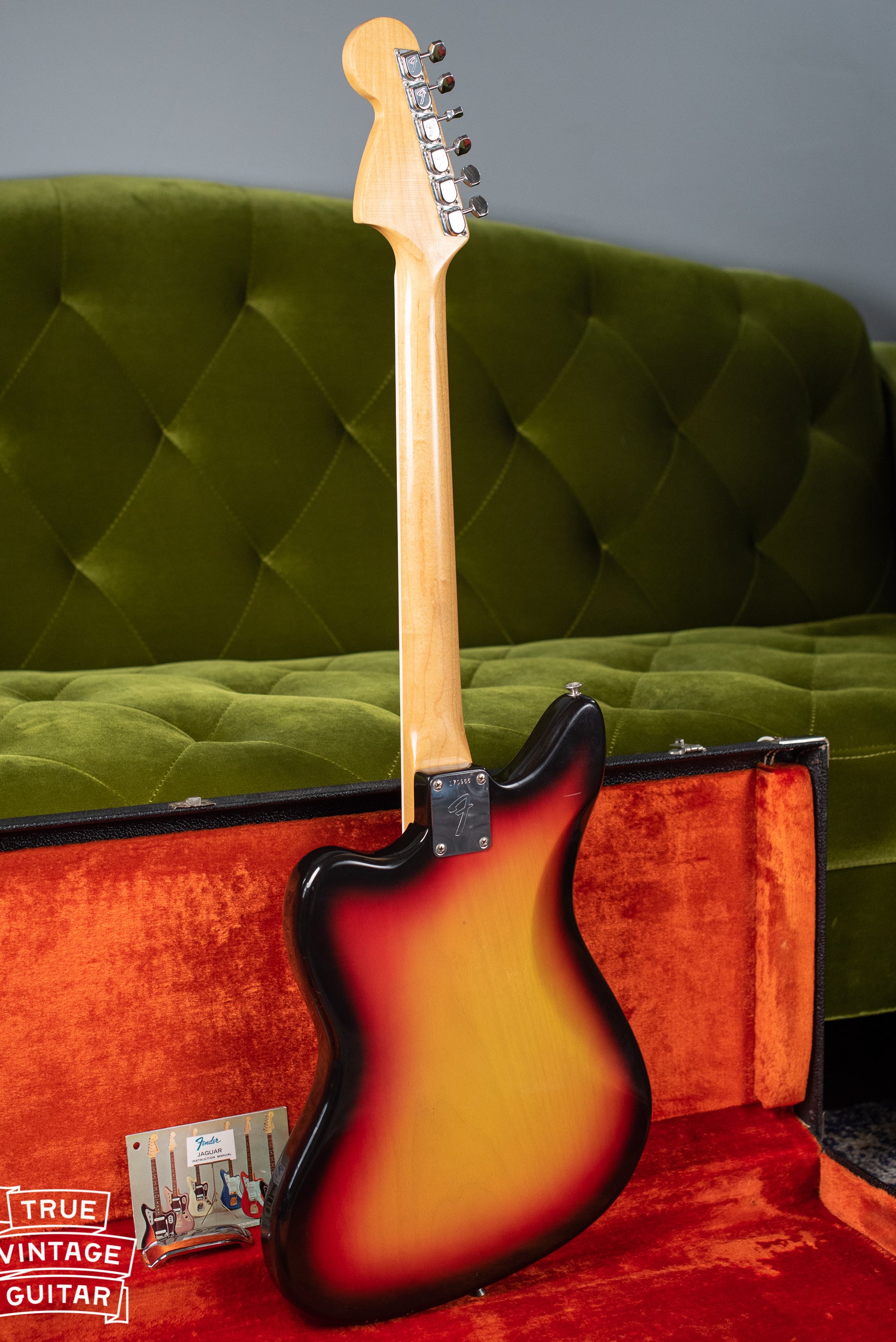 back of body, Vintage 1966 Fender Jaguar Sunburst