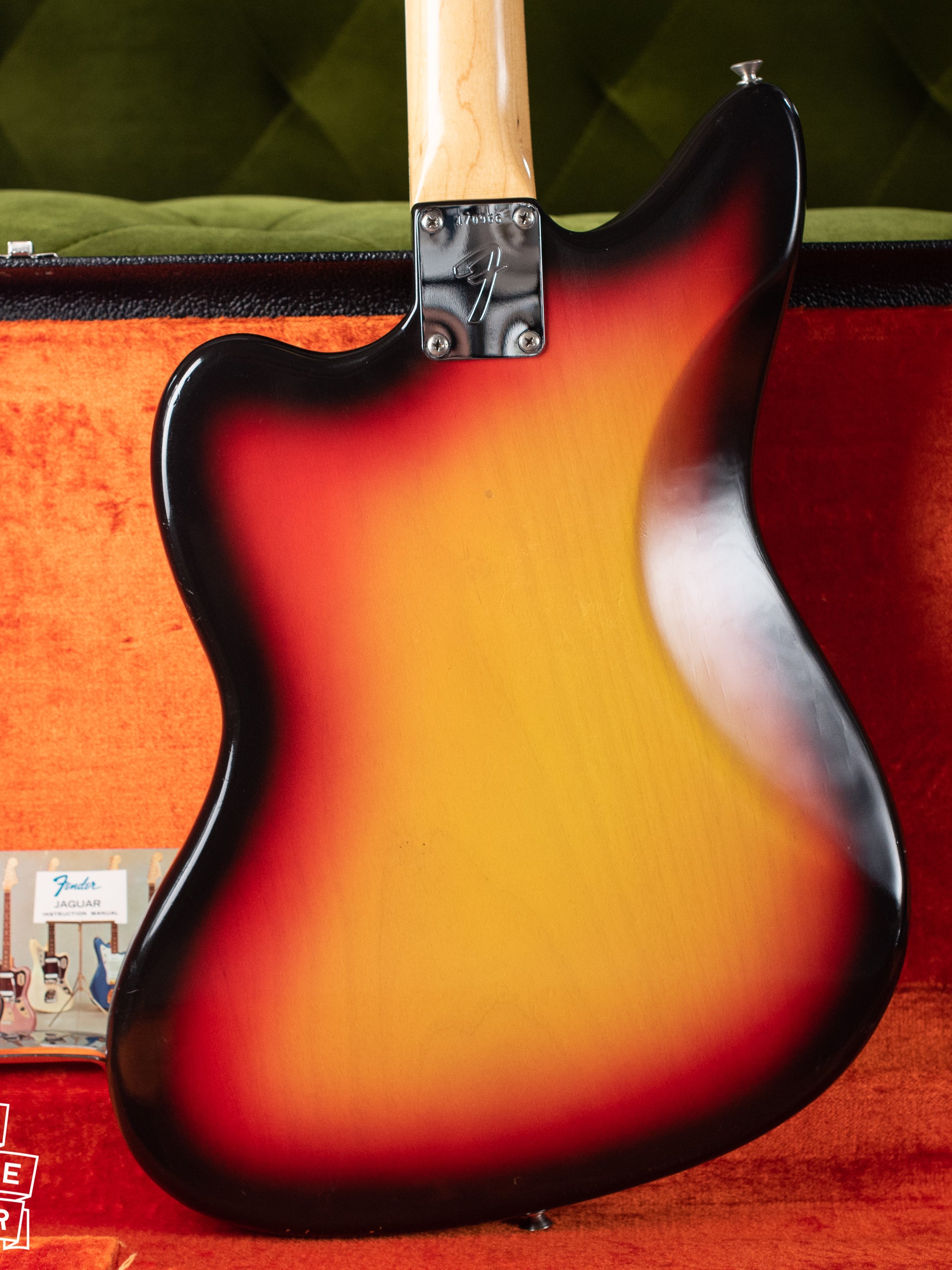back of body, Vintage 1966 Fender Jaguar Sunburst