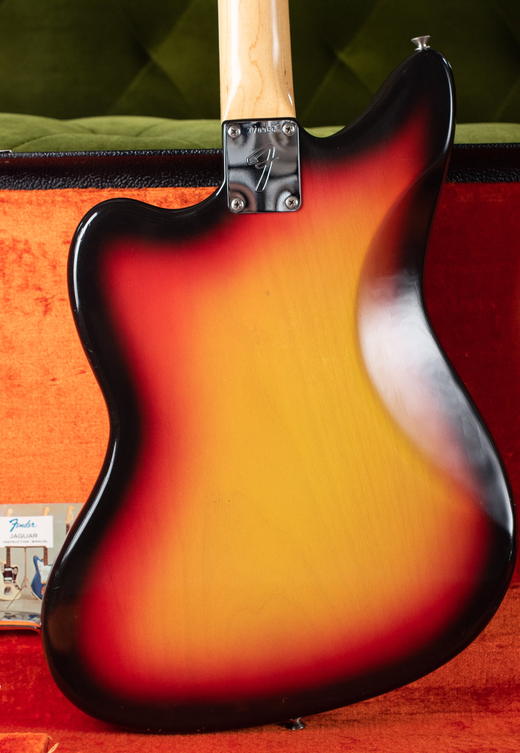 back of body, Vintage 1966 Fender Jaguar Sunburst