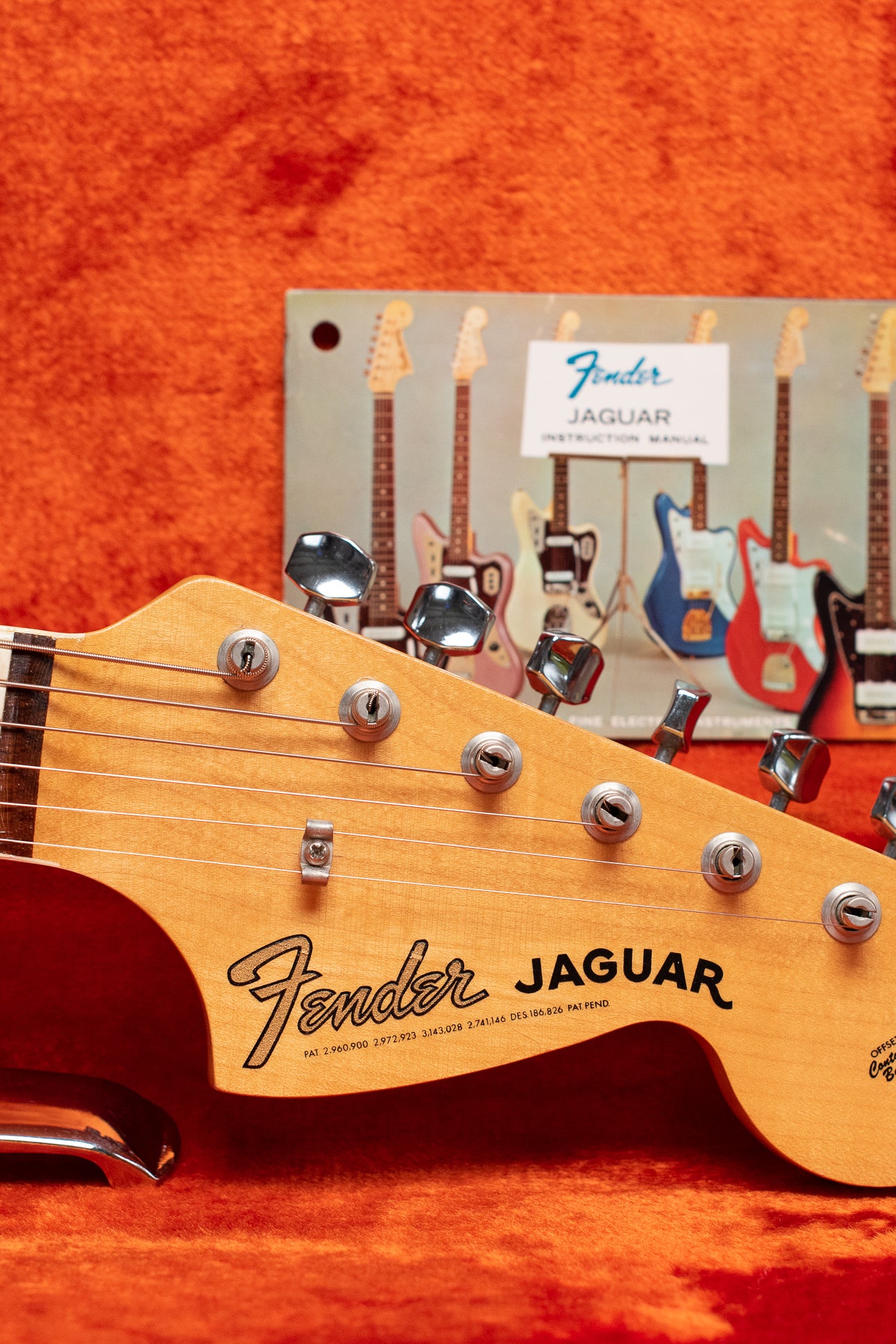 headstock, Vintage 1966 Fender Jaguar Sunburst