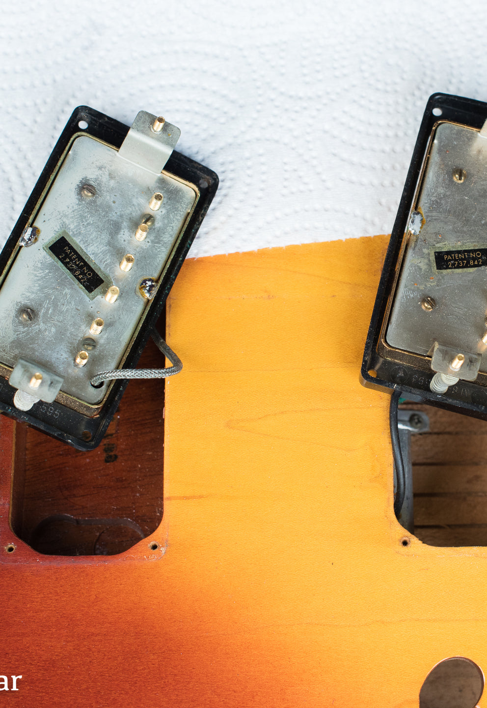 Patent number sticker humbucking pickups, Vintage 1972 Gibson ES-345 Stereo Sunburst
