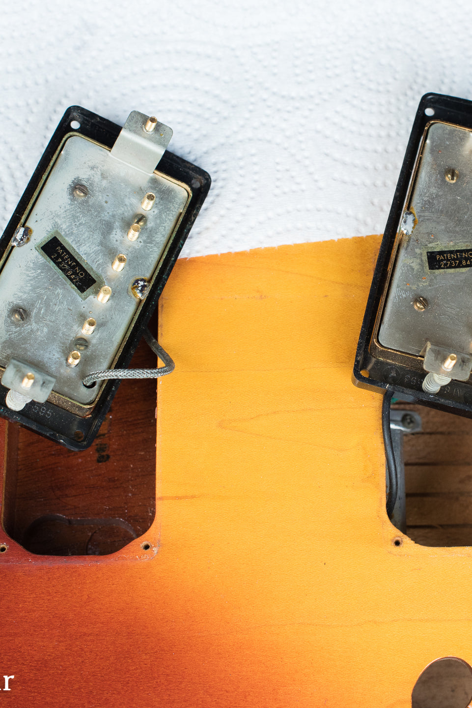 Patent number sticker humbucking pickups, Vintage 1972 Gibson ES-345 Stereo Sunburst