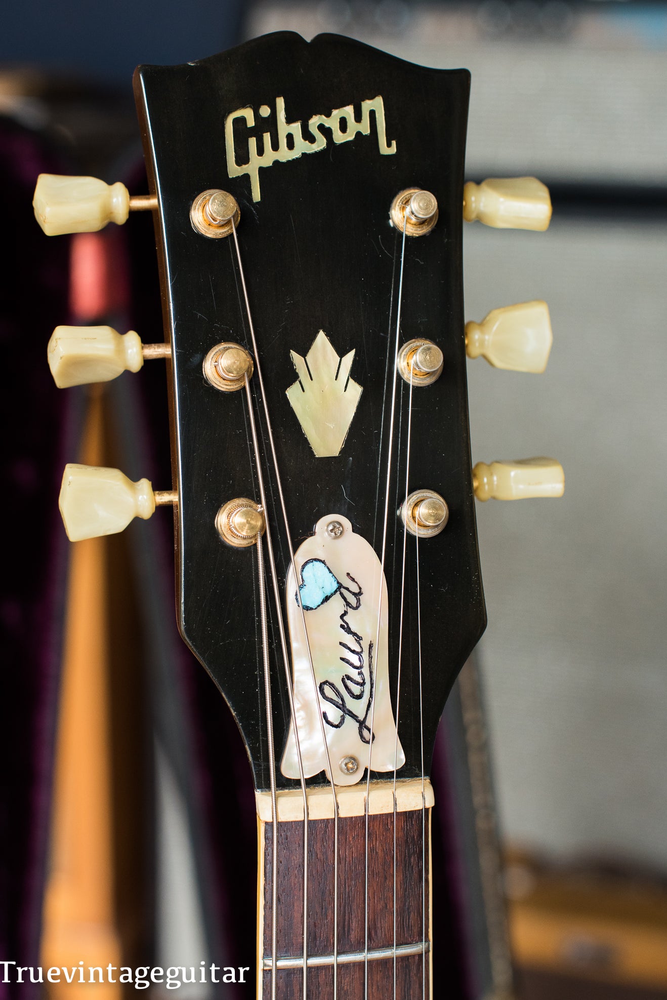 Headstock, Vintage 1972 Gibson ES-345 Stereo Sunburst