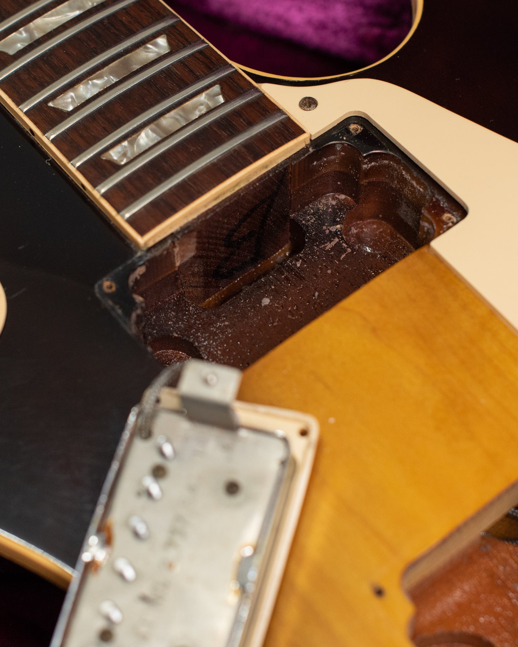 Transitional neck tenon, neck pickup cavity