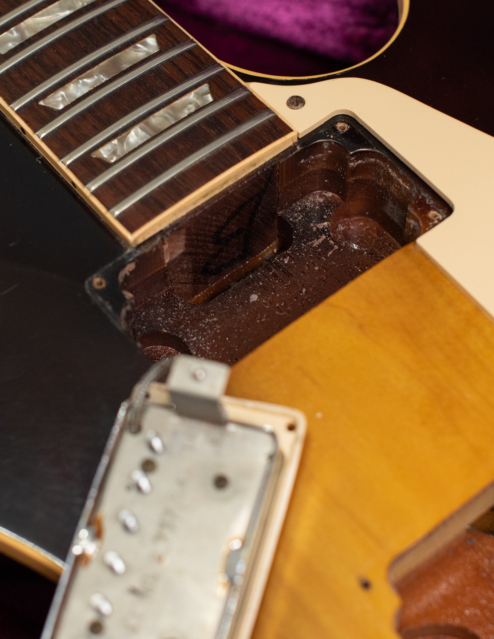 Transitional neck tenon, neck pickup cavity