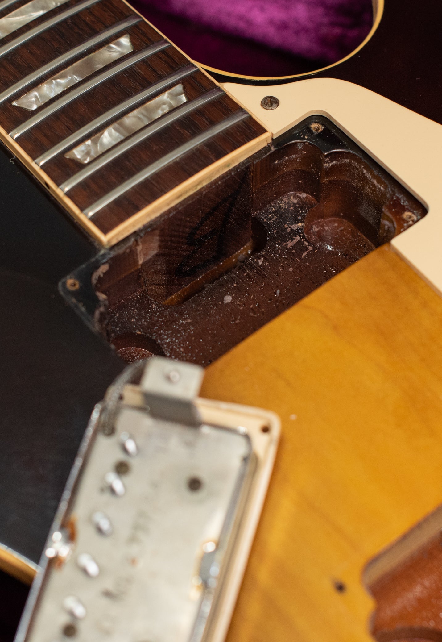 Transitional neck tenon, neck pickup cavity