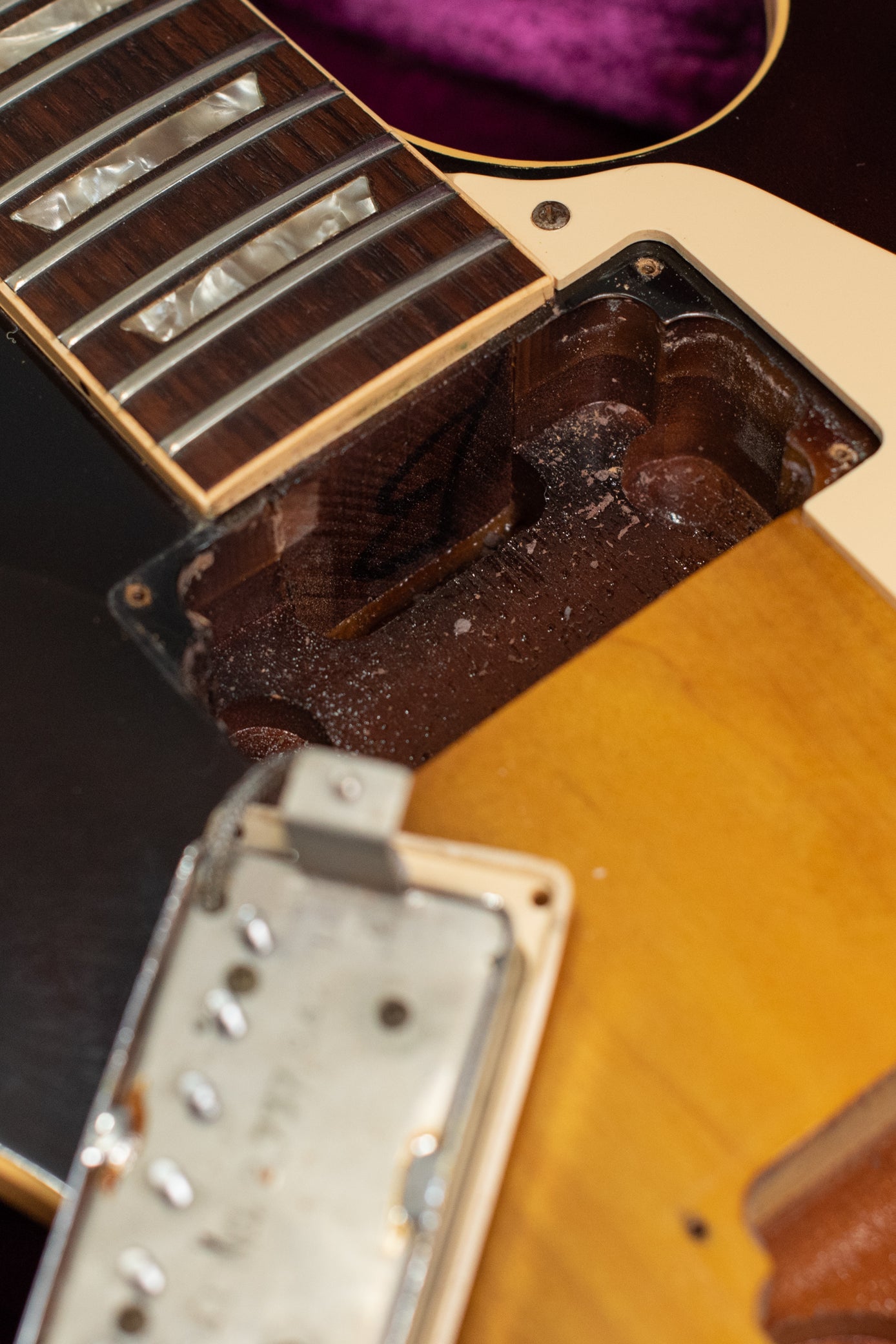 Transitional neck tenon, neck pickup cavity