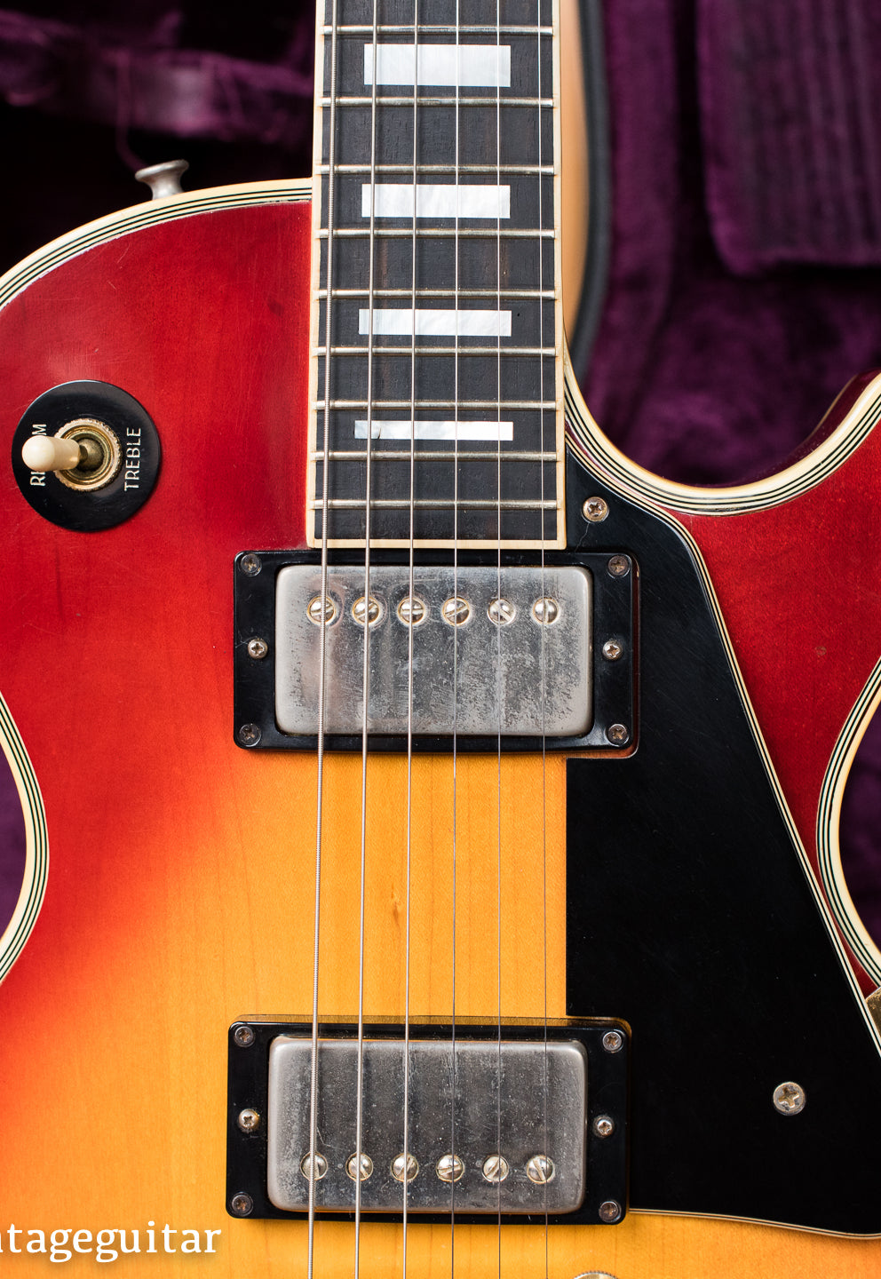 Humbucking pickups, Vintage 1974 Gibson Les Paul Custom Cherry Sunburst