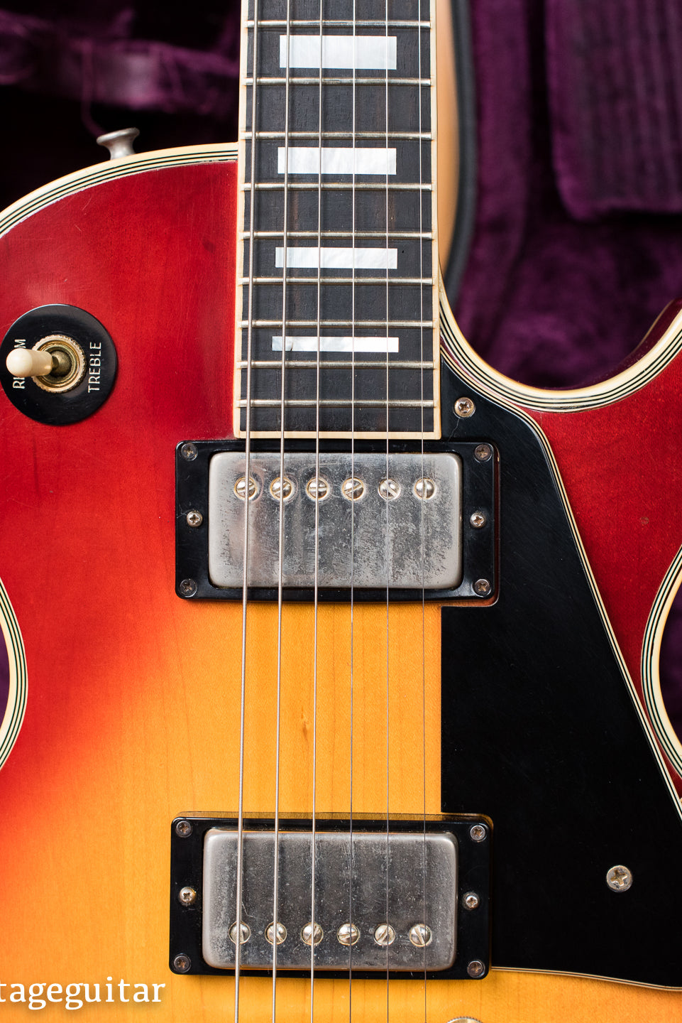 Humbucking pickups, Vintage 1974 Gibson Les Paul Custom Cherry Sunburst