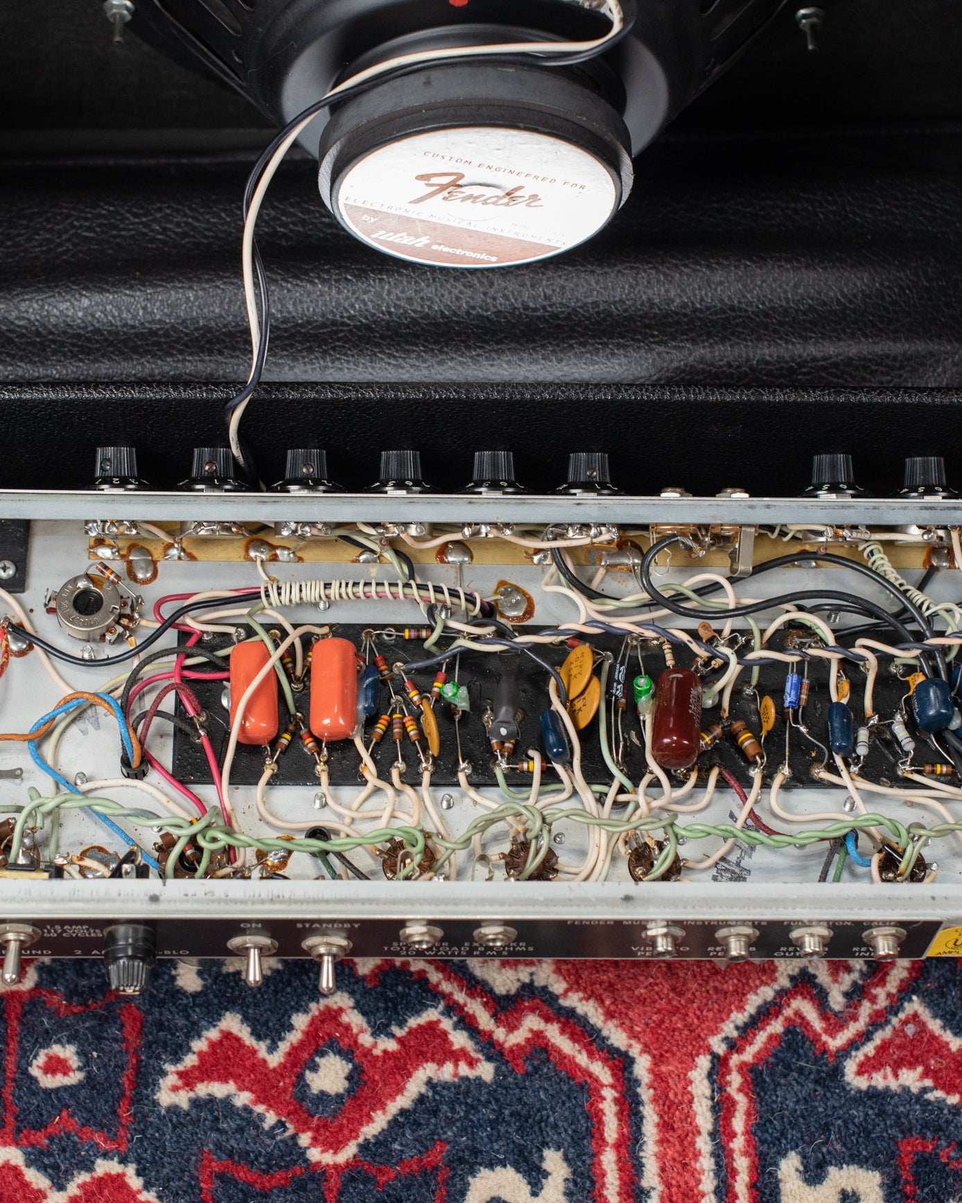 Chassis, circuit board, 1975 Fender Deluxe Reverb