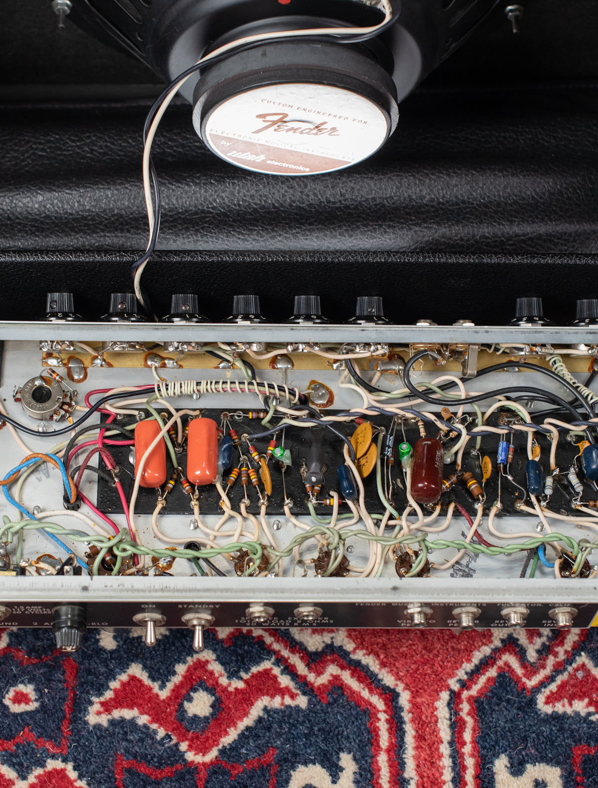 Chassis, circuit board, 1975 Fender Deluxe Reverb