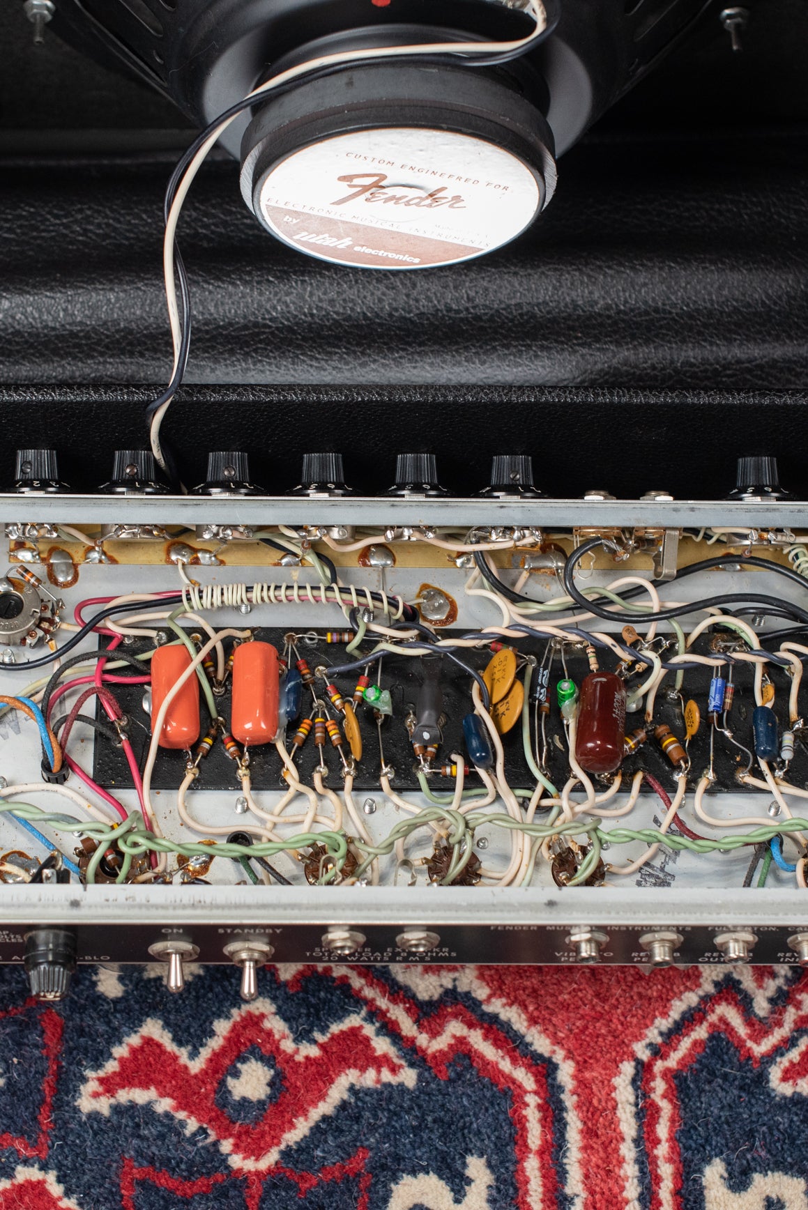 Chassis, circuit board, 1975 Fender Deluxe Reverb