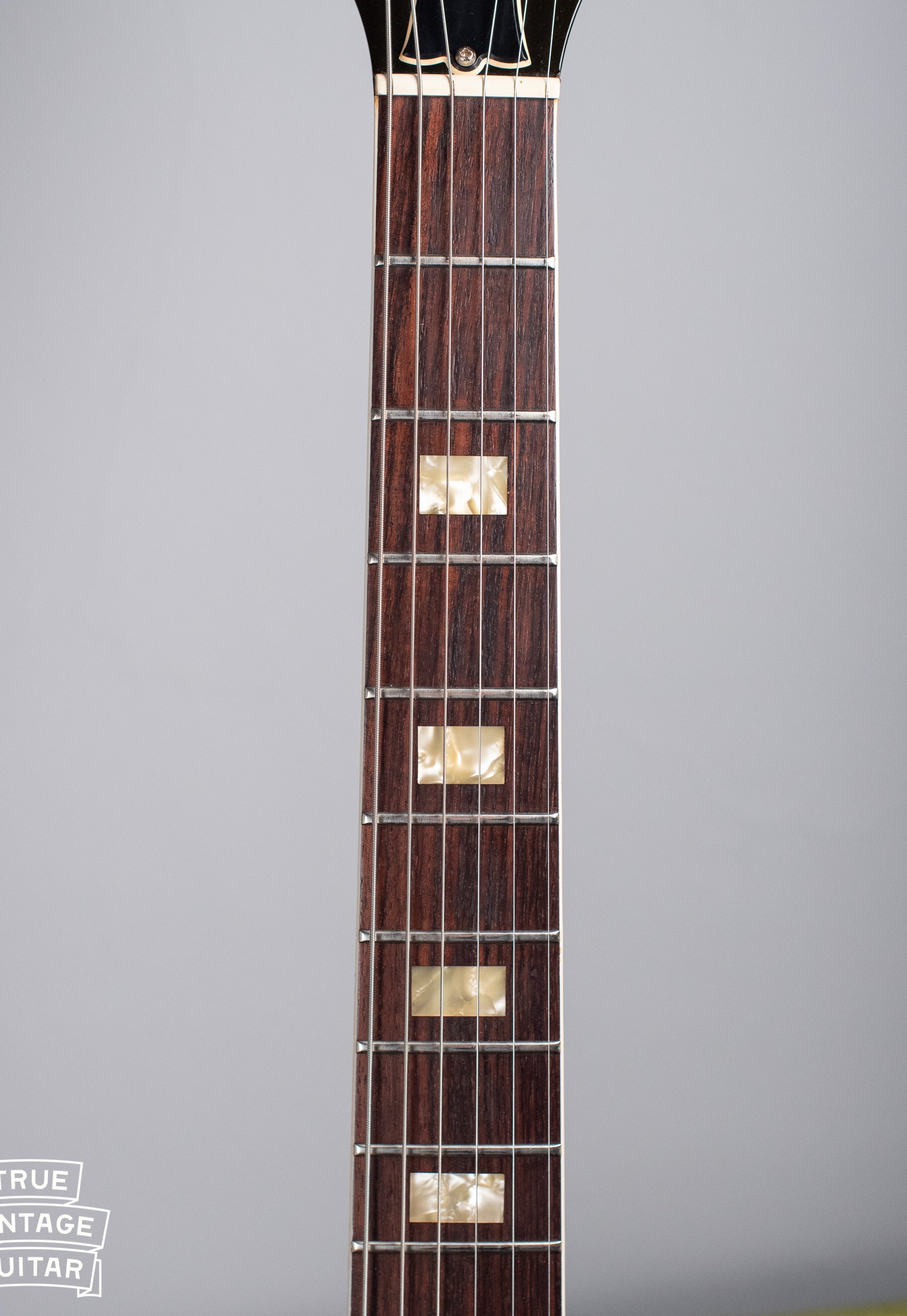 fretboard, block markers, Vintage 1977 Gibson ES-335 Walnut with Bigsby