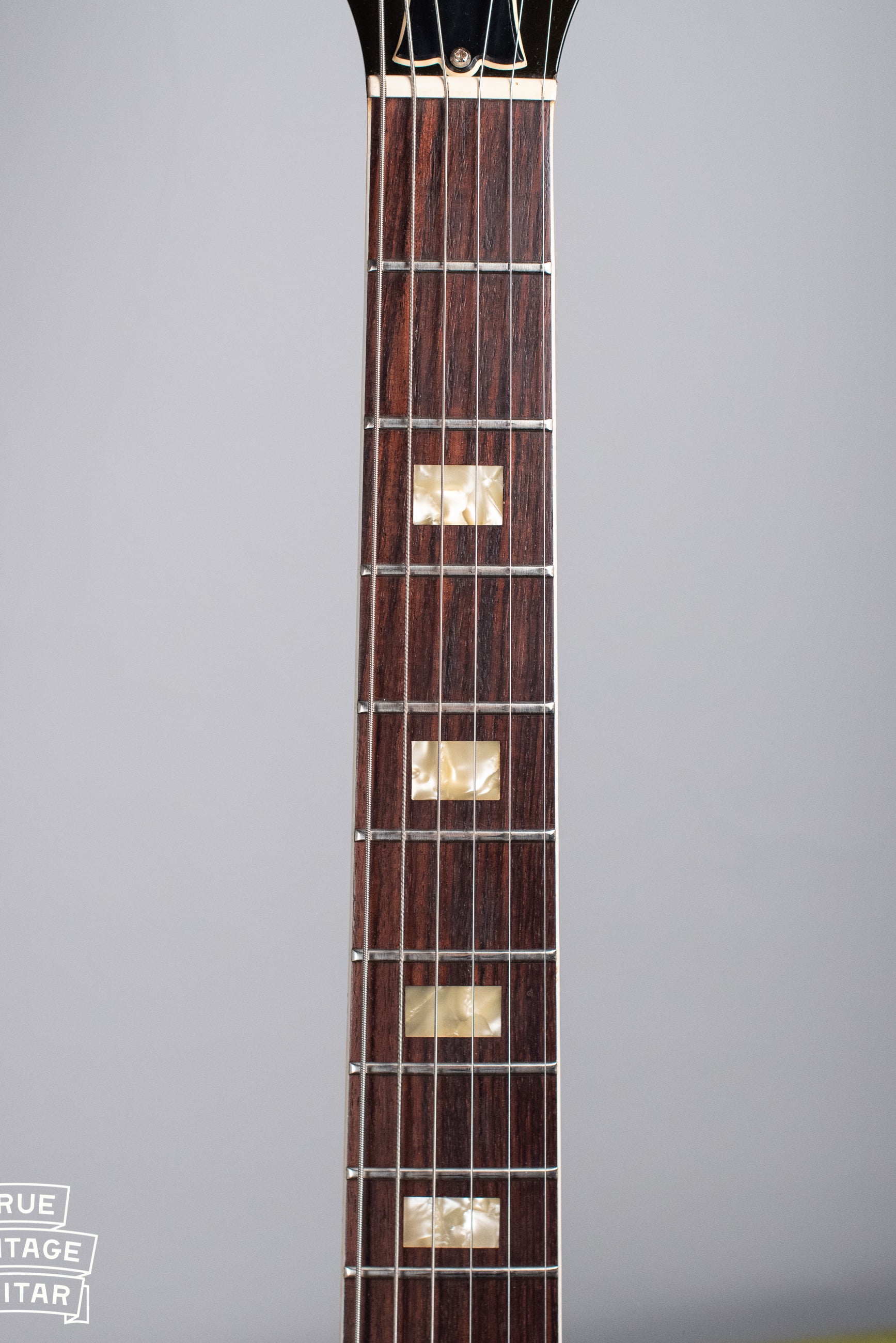 fretboard, block markers, Vintage 1977 Gibson ES-335 Walnut with Bigsby
