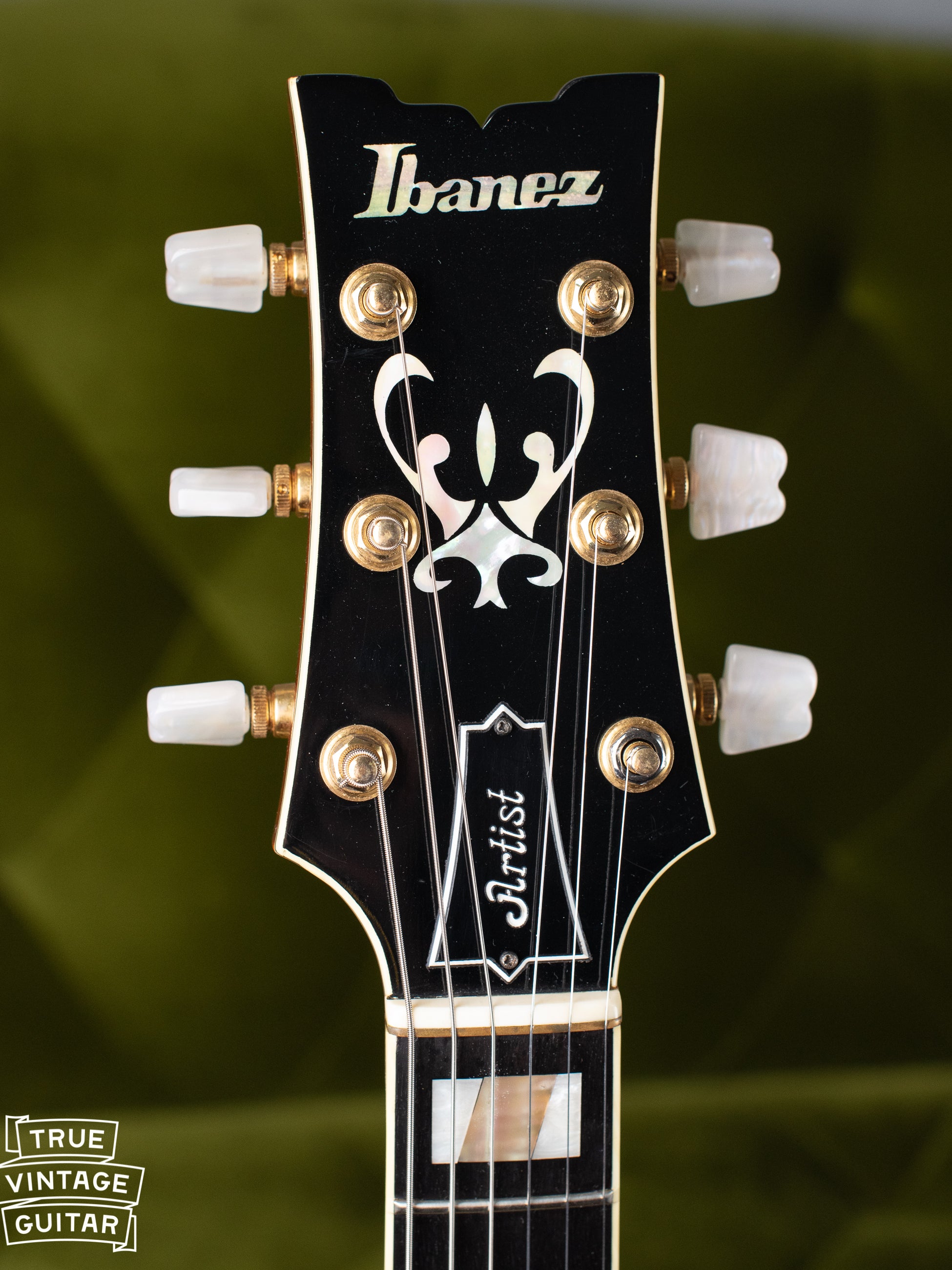 Ibanez Artist headstock, vintage 1978 guitar