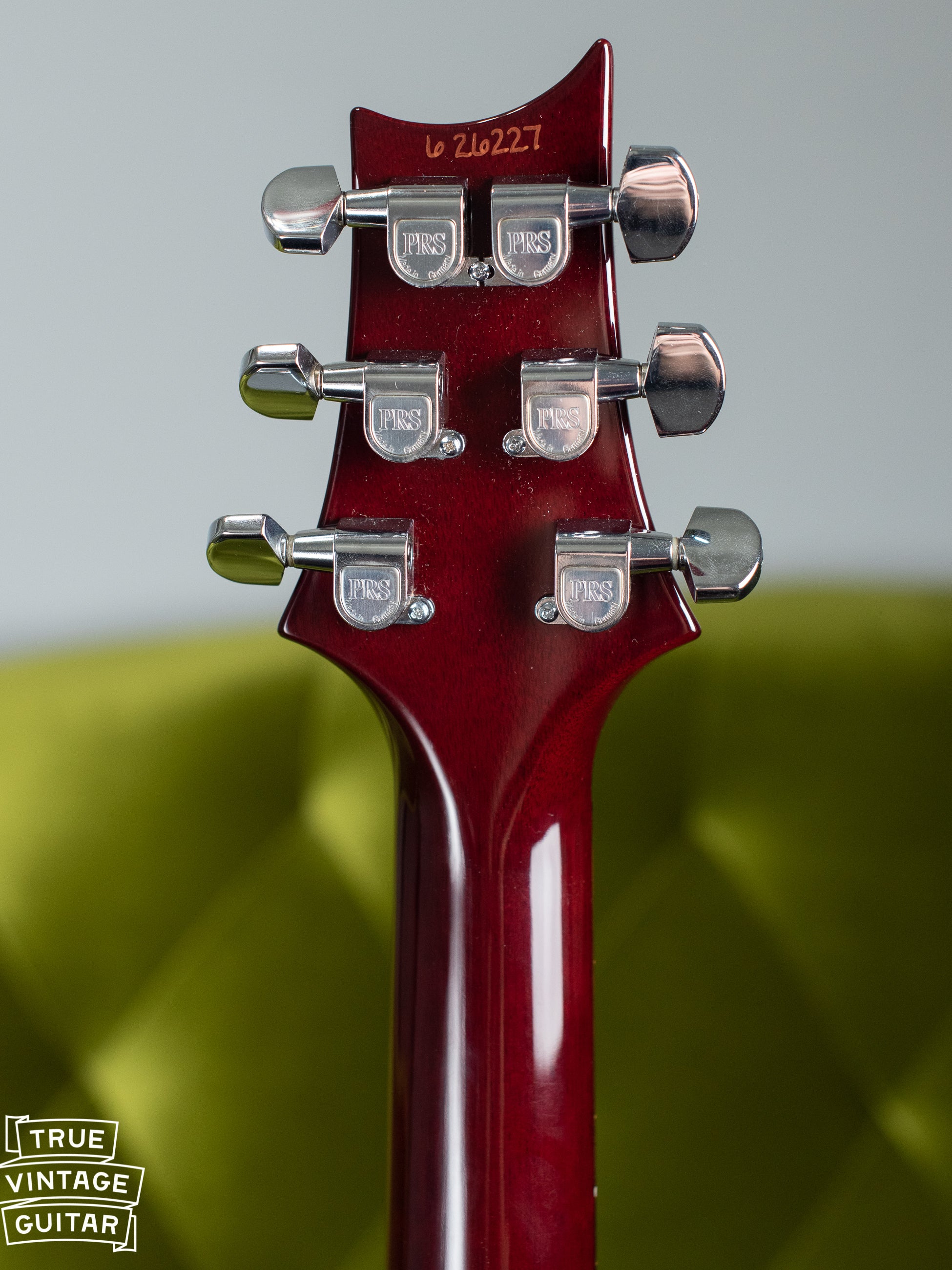 1996 Paul Reed Smith PRS Custom 24 back of neck, hand written serial number