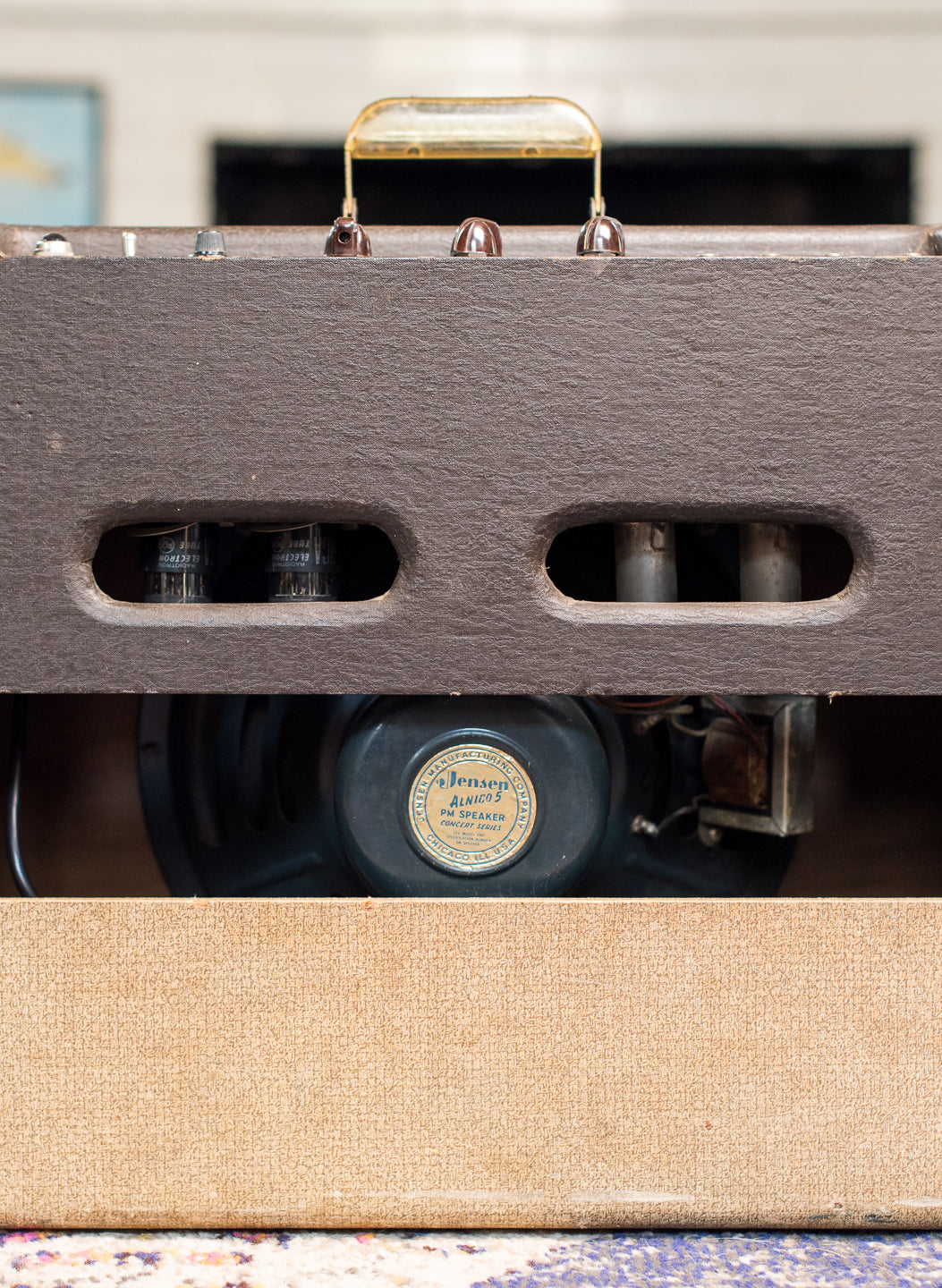 back of Vintage 1957 Gibson GA-20 guitar amplifier