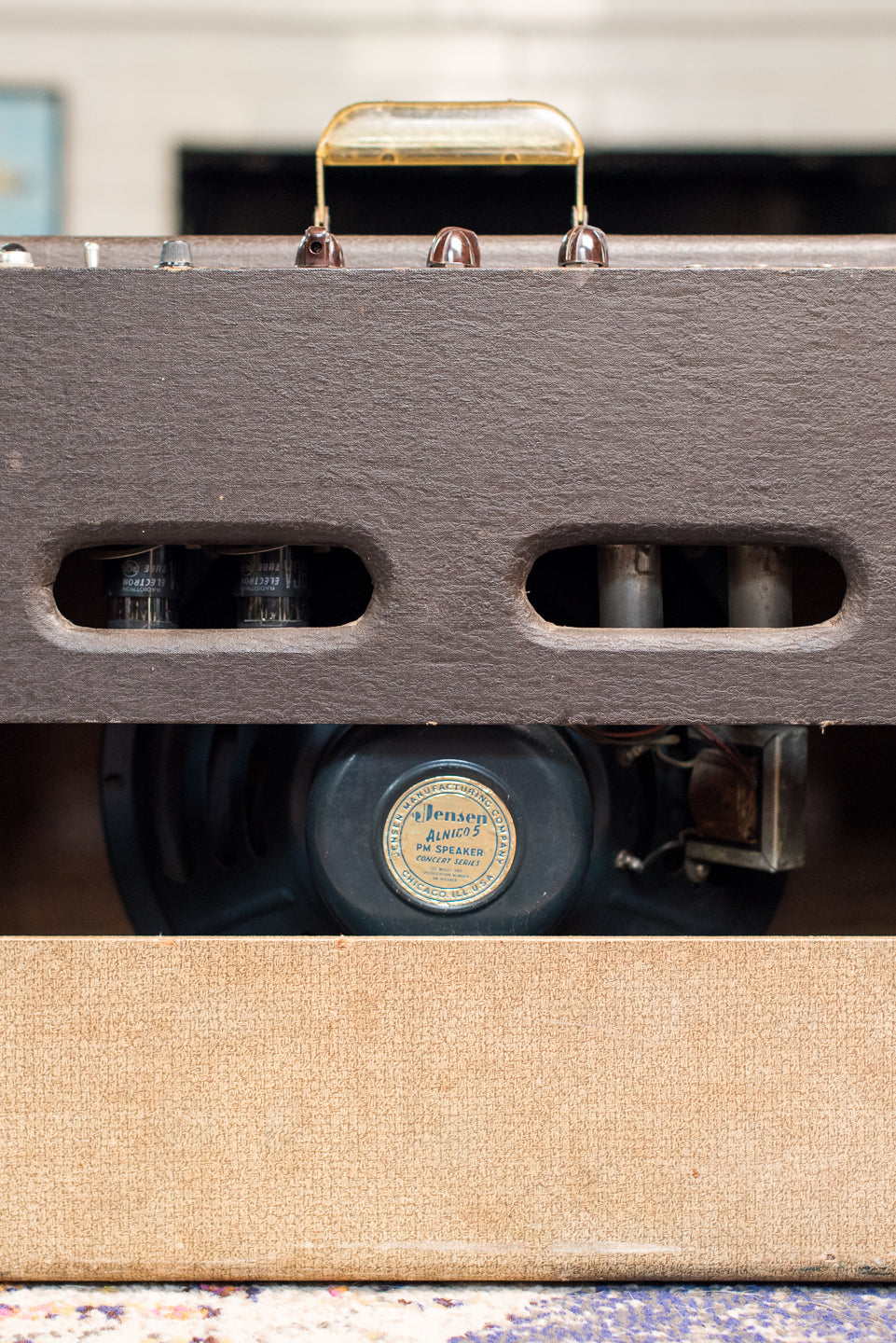 back of Vintage 1957 Gibson GA-20 guitar amplifier