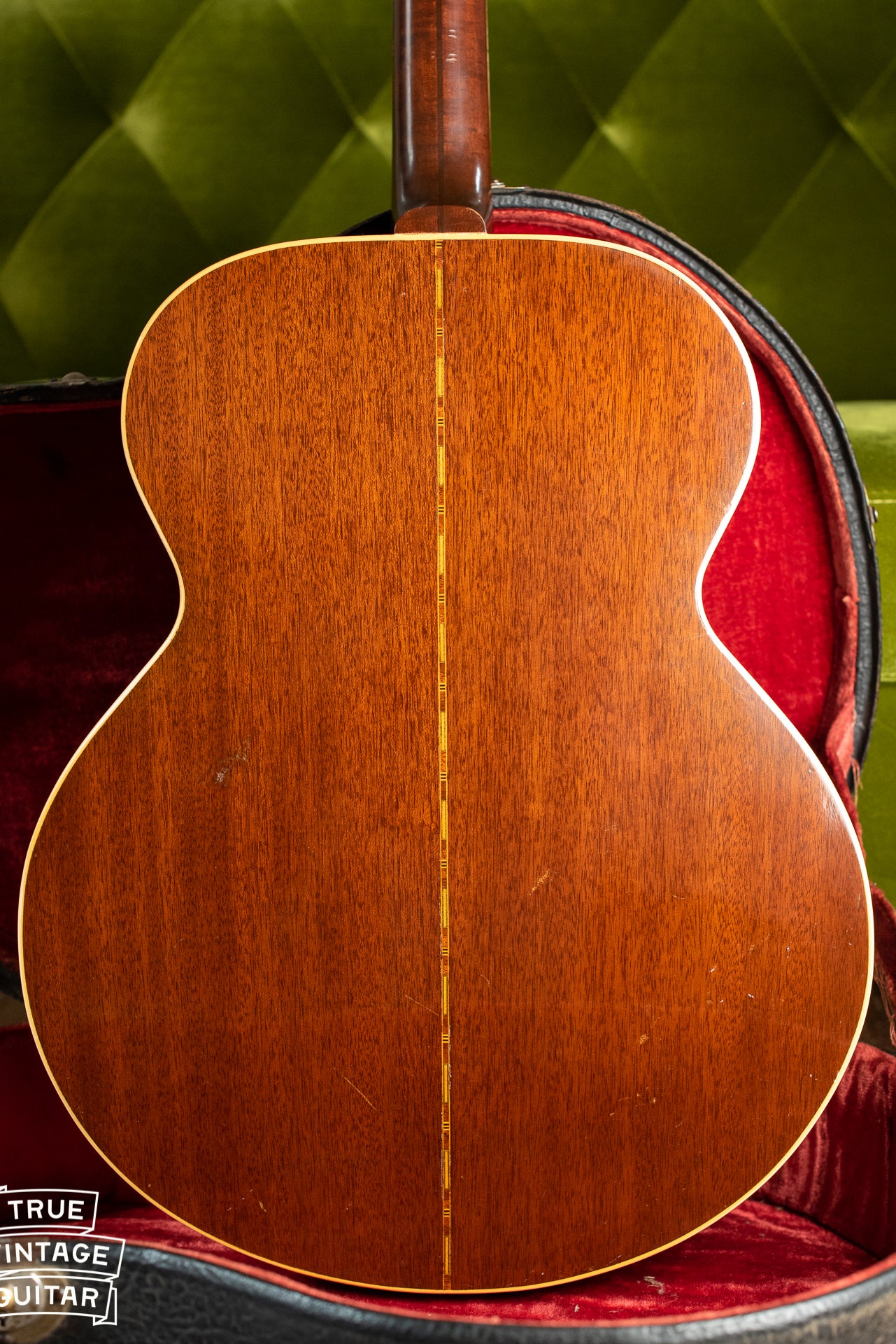 1941 Gibson Super Jumbo 100 SJ-100 back of body, Mahogany