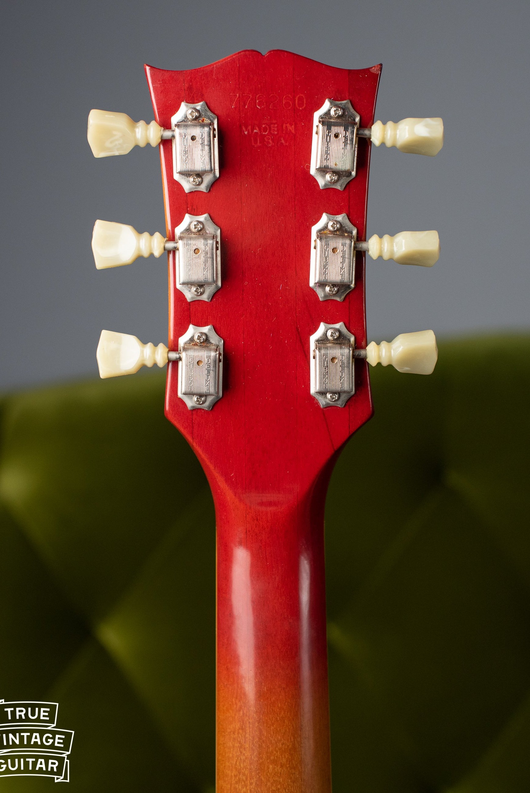1970 Gibson Les Paul Deluxe, back of neck, tuners