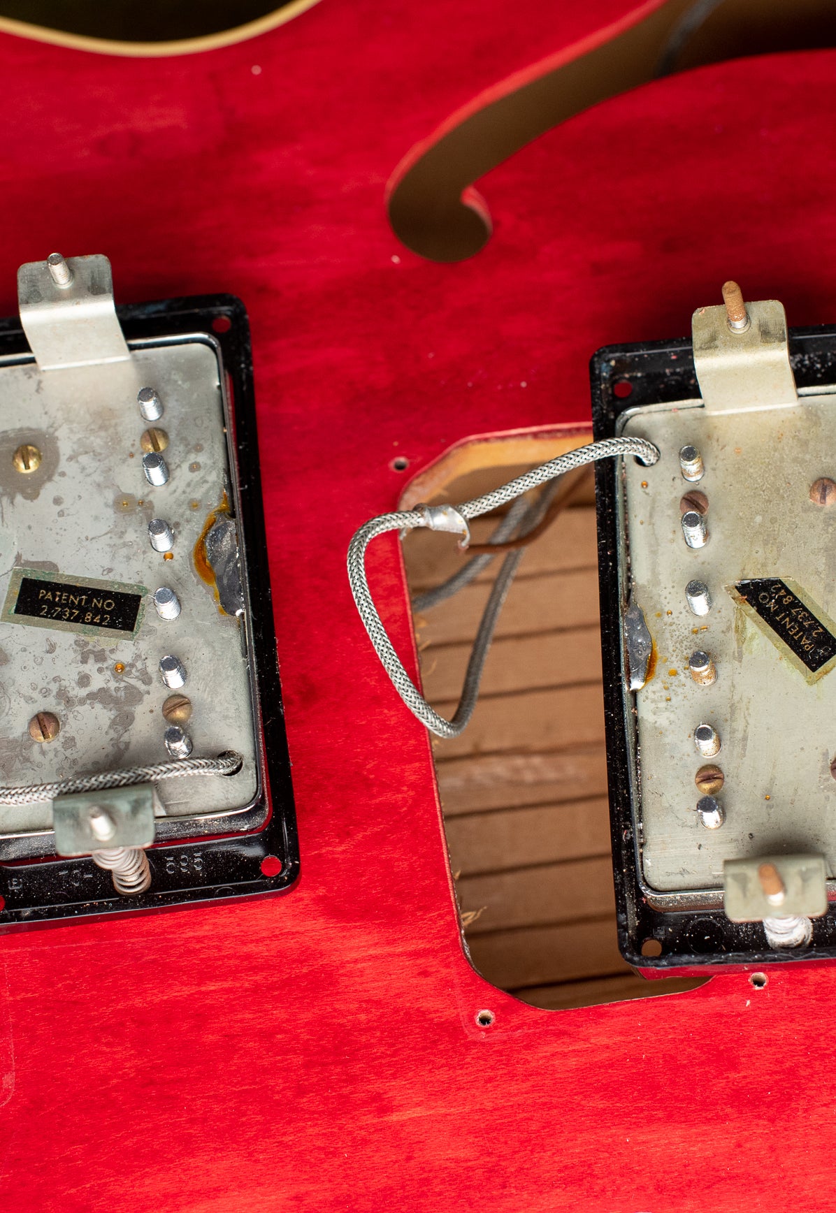 Gibson Patent Sticker Humbucking Pickups, 1973 Gibson ES-335 TD Cherry