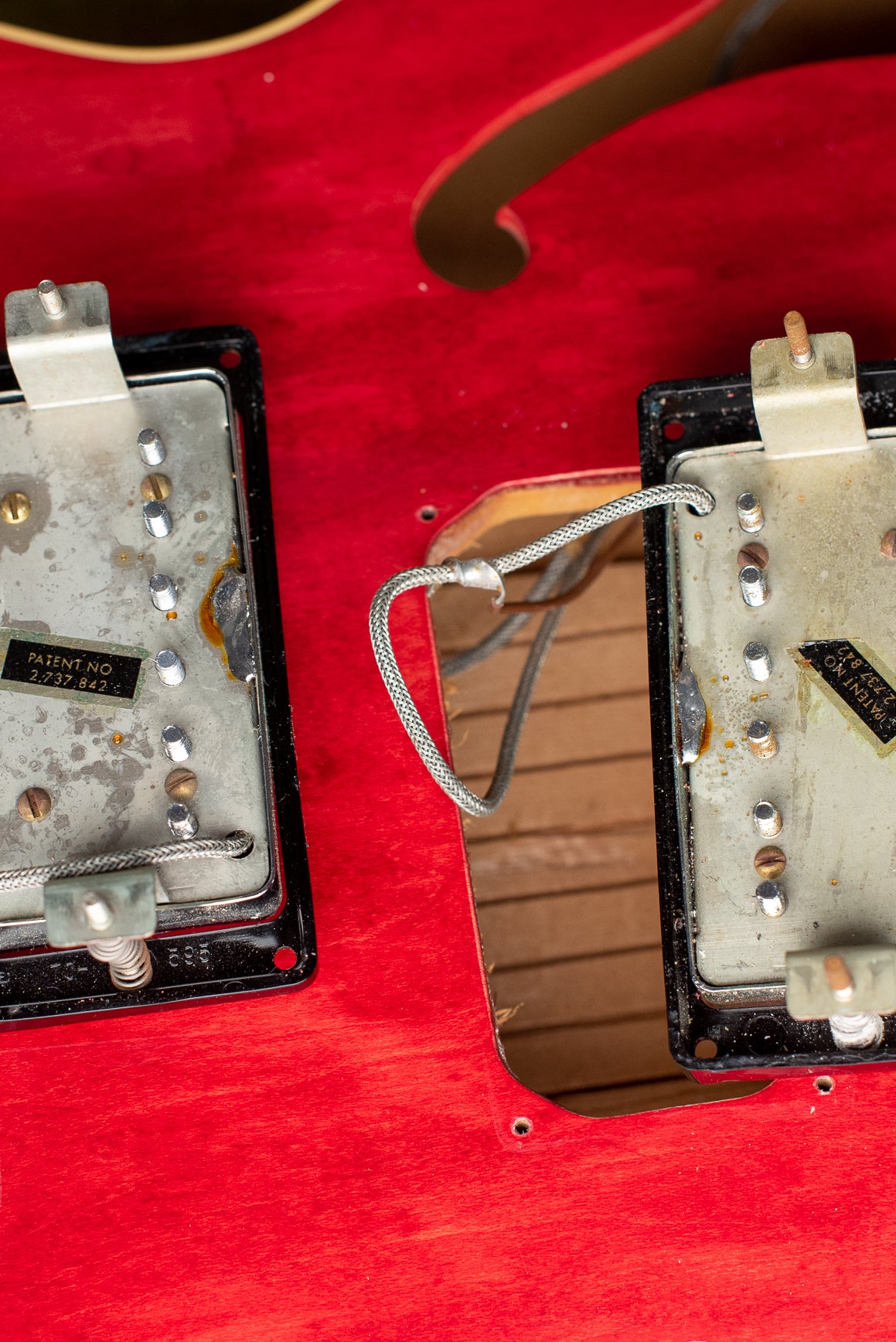 Gibson Patent Sticker Humbucking Pickups, 1973 Gibson ES-335 TD Cherry