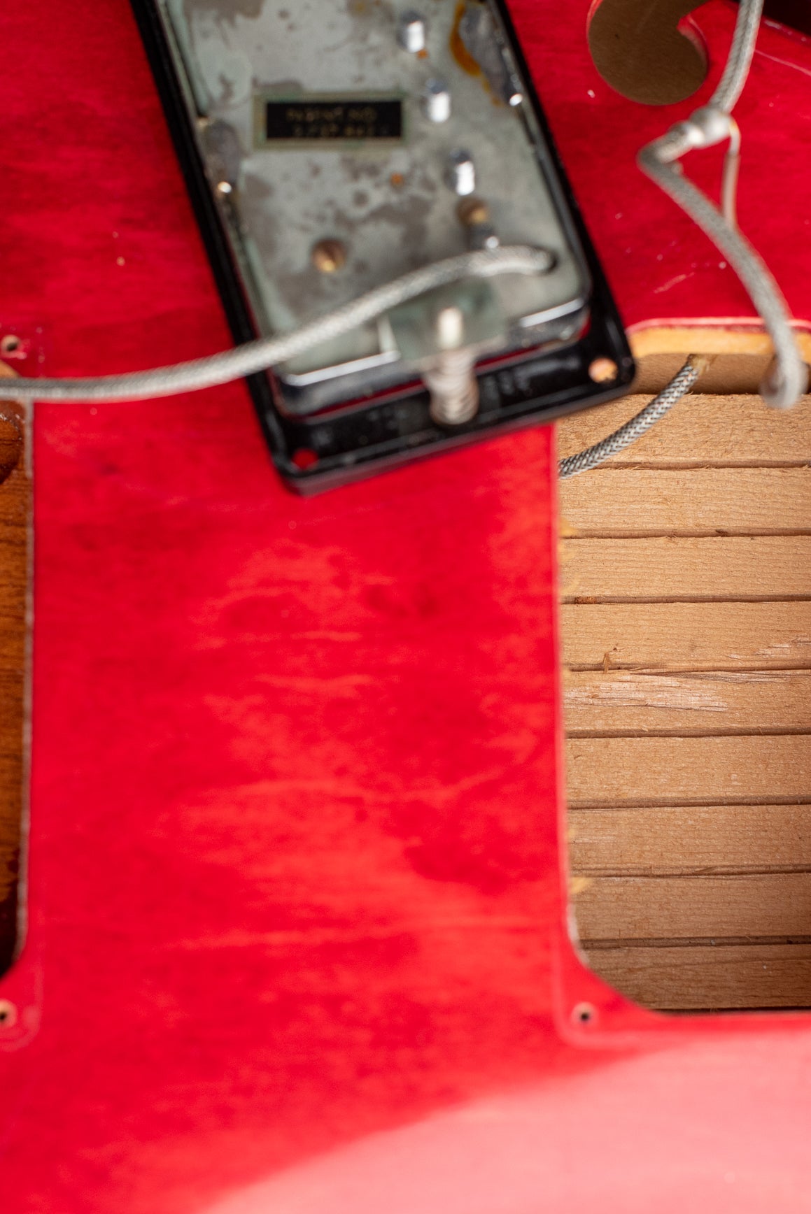 Neck pocket and bridge pickup cavity, 1973 Gibson ES-335 TD Cherry