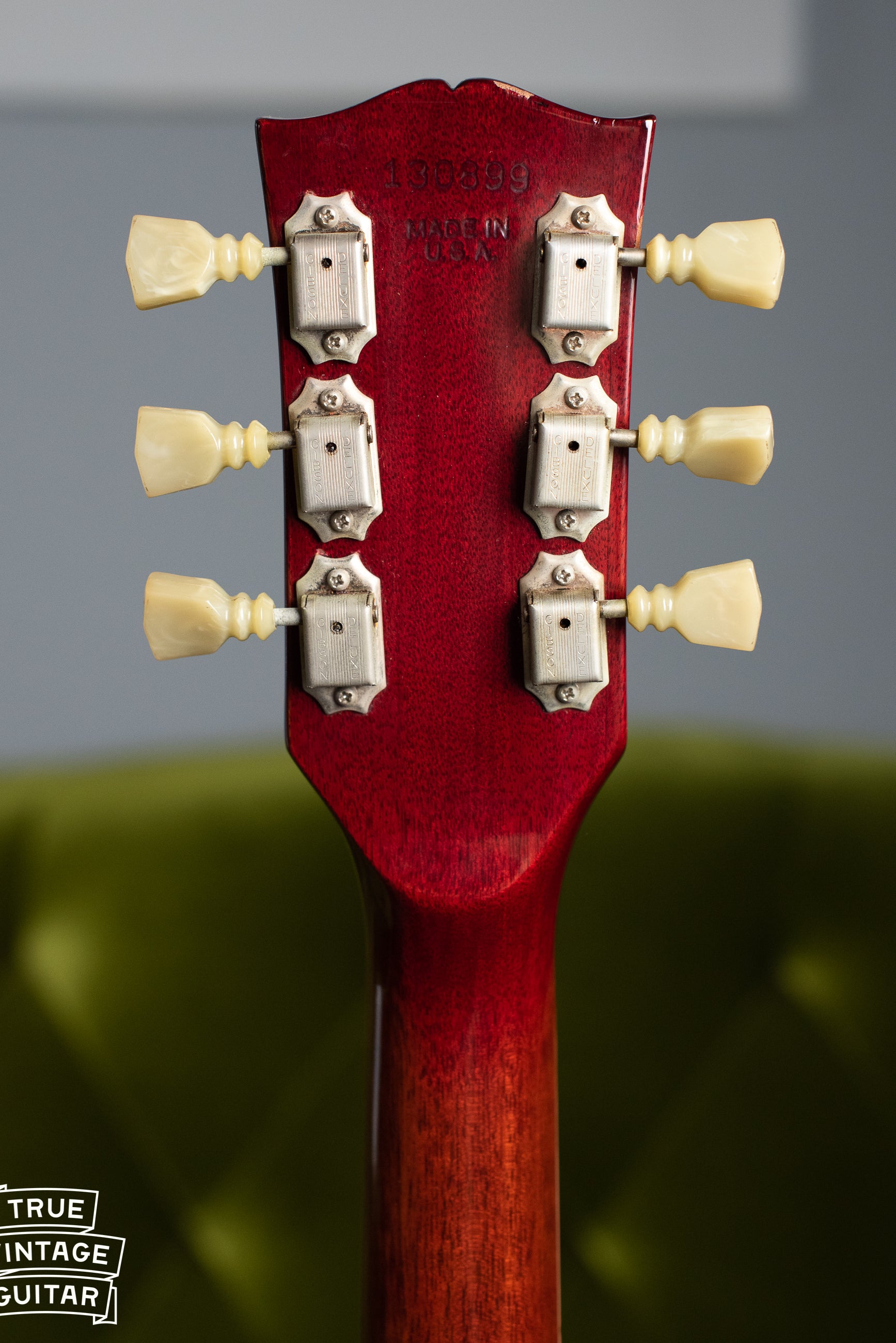 Mahogany neck, headstock, Kluson double line tuners, 1973 Gibson ES-335 TD Cherry