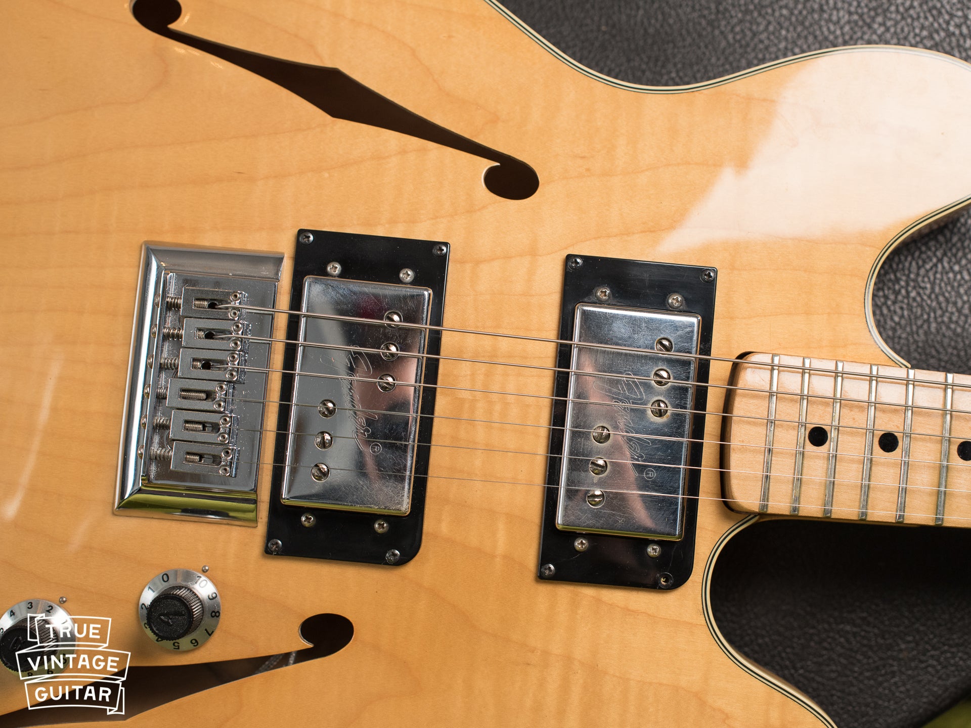 Wide Range Humbucking pickups, Humbuckers, Vintage 1976 Fender Starcaster Natural