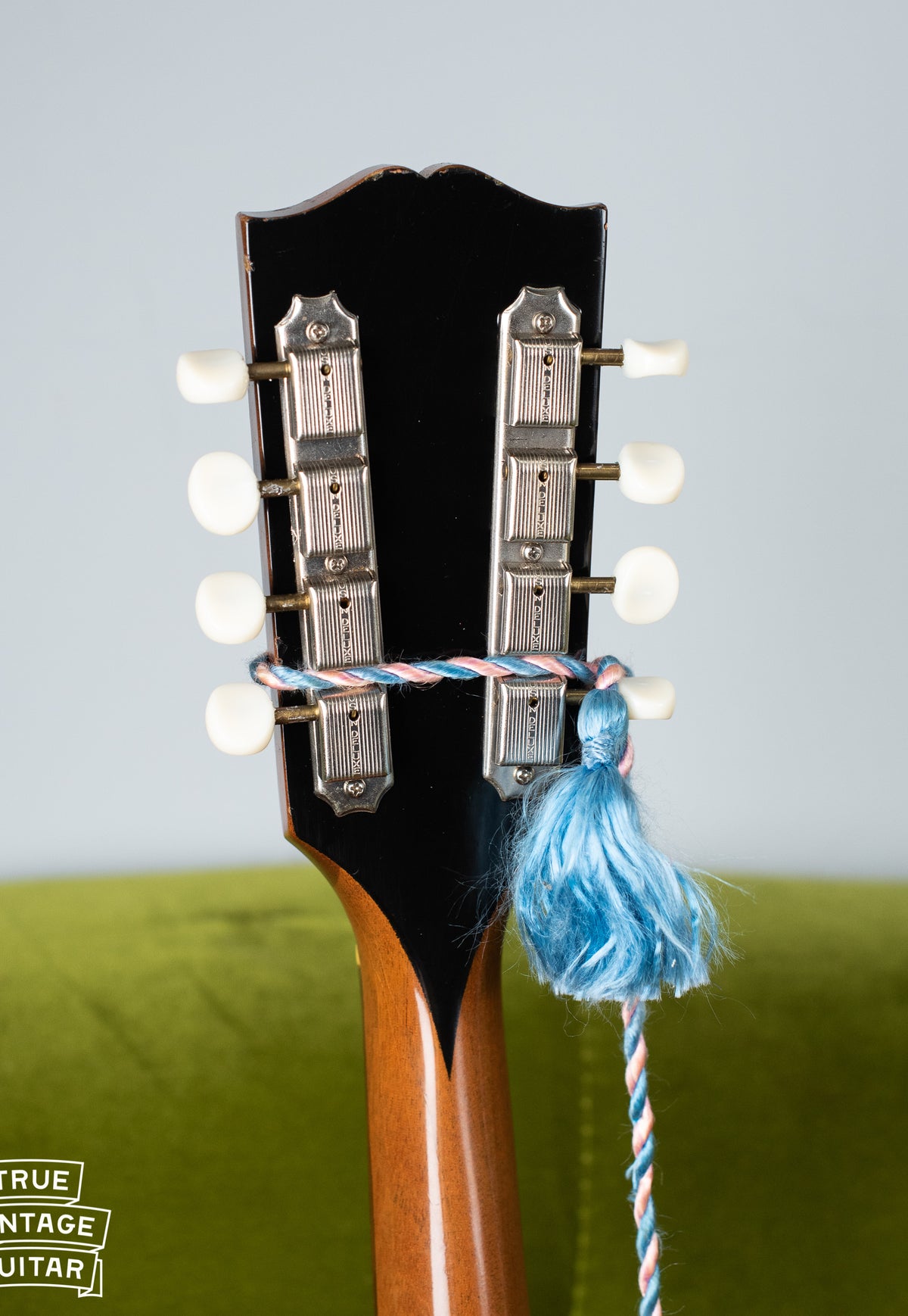 Headstock stinger, vintage 1957 Gibson A-40 mandolin